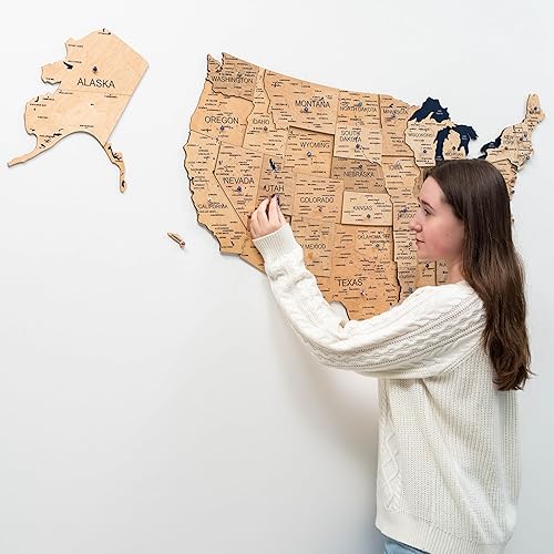 Miniatura 9 de ENJOY THE WOOD 3D Wood USA Map Wall Art Large Wall Décor - United States Travel Map - Any Occasion Gift Idea - Wall Art For Home & Kitchen or Office
