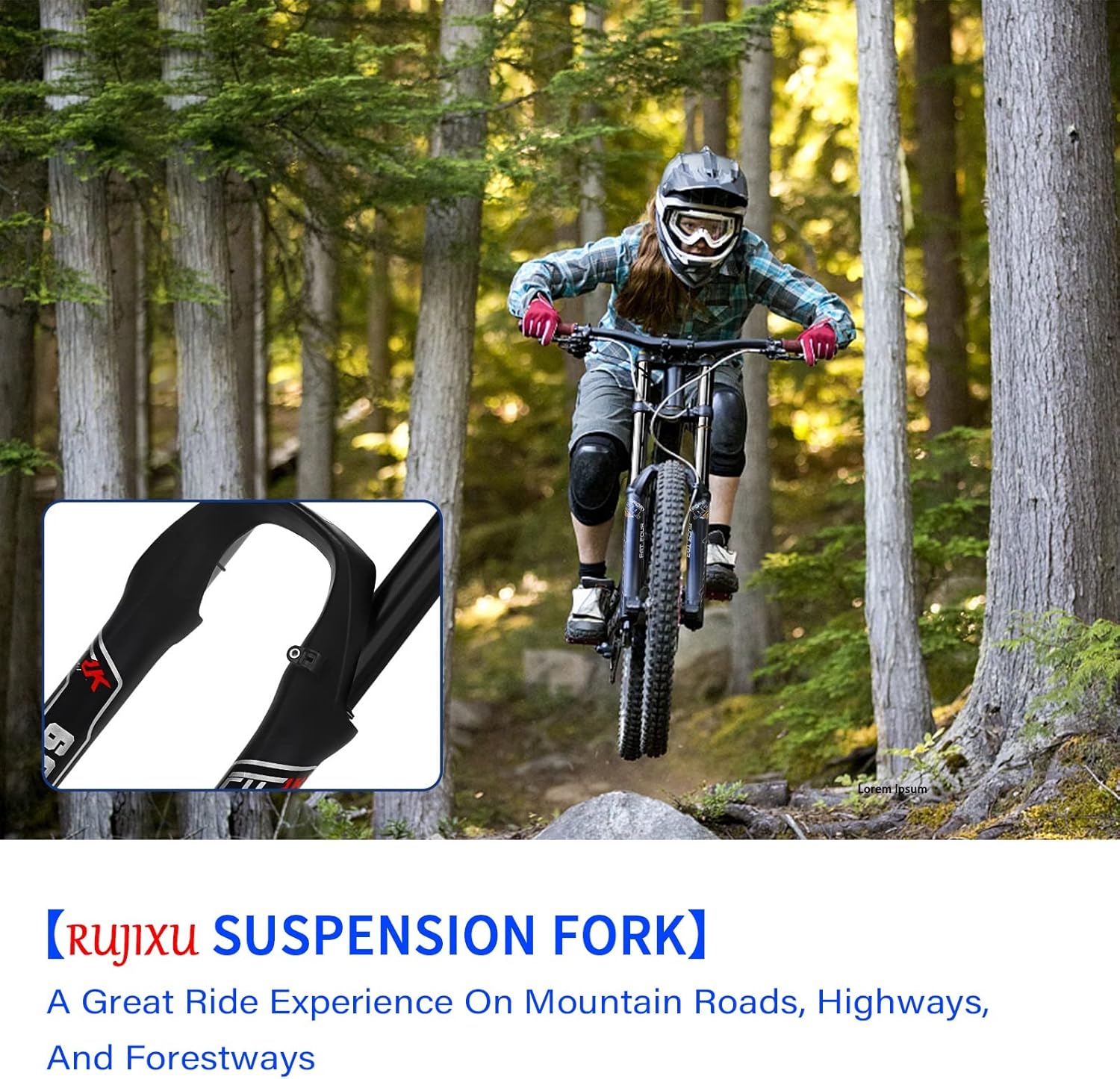 Mountain Bike Front Suspension Fork 26 27.5 29 Inch Disc Brake Air Down Hill Fork 1-1/8" Straight 1-1/2" Tapered MTB Triple Tree Bike Fork Travel 135mm Quick Release 2440g