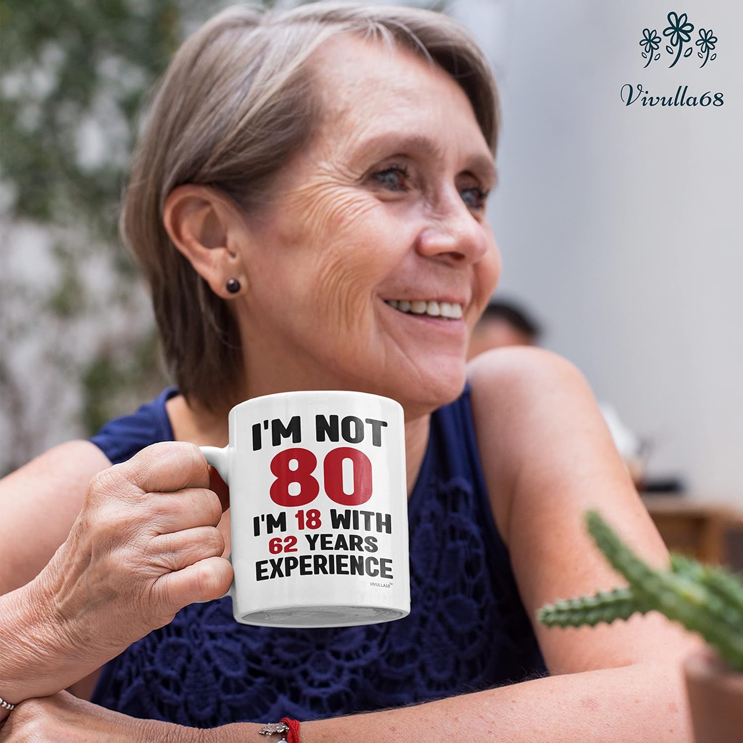 Vivulla68 80th Birthday Gifts for Men Women, 80 Year Old Birthday Gifts for Women Men, 1946 Bday Gift for Woman Man, Gift for 80 Year Old Woman, 80th Coffee Mug 11Oz, 1946 Cup for Grandpa Grandma - Image 4