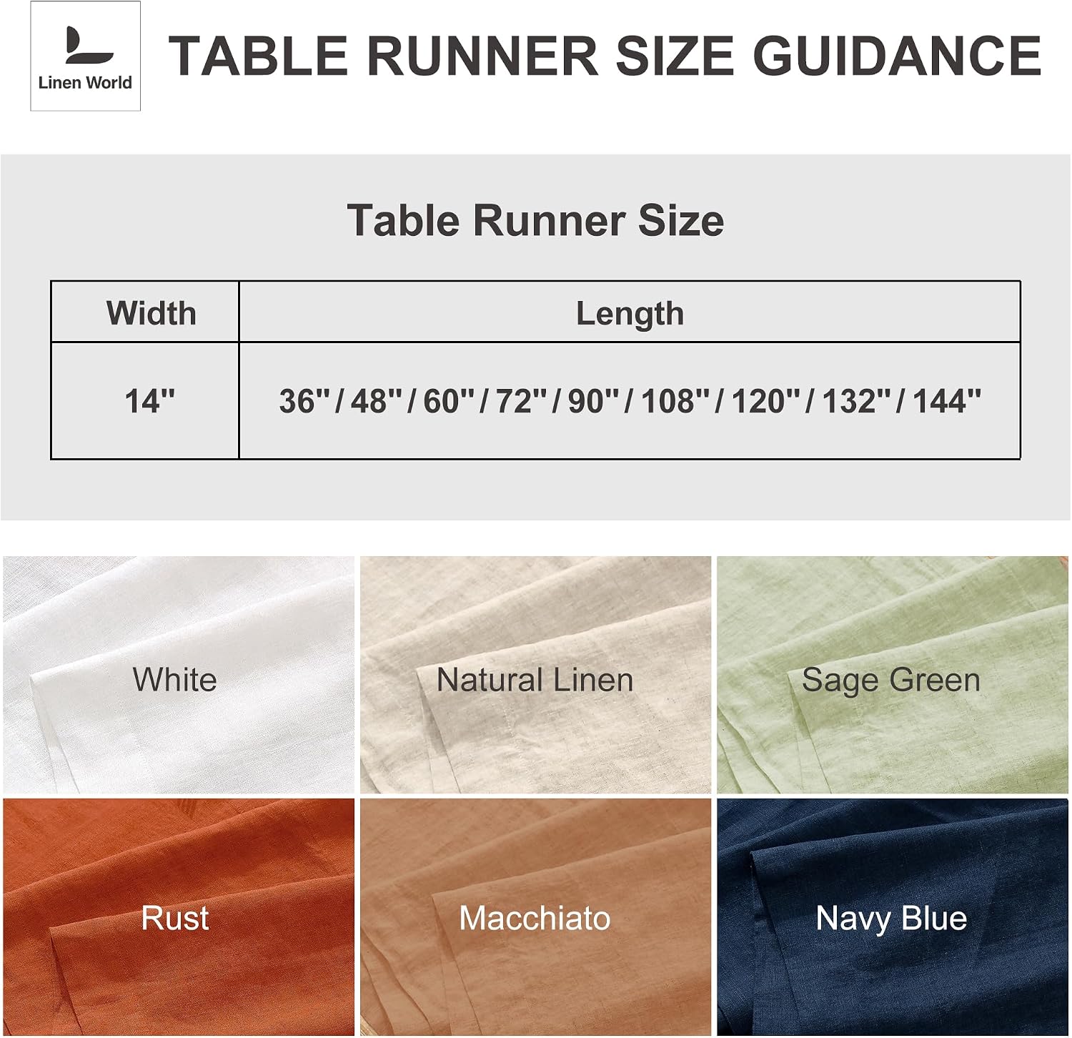Linen Table Runner 14X90 Inches,100% French Linen Sage Green Tablerunner,Machine Washable Dining Table Runner for Fall,Wedding,Party,Halloween,Christmas(Sage Green)