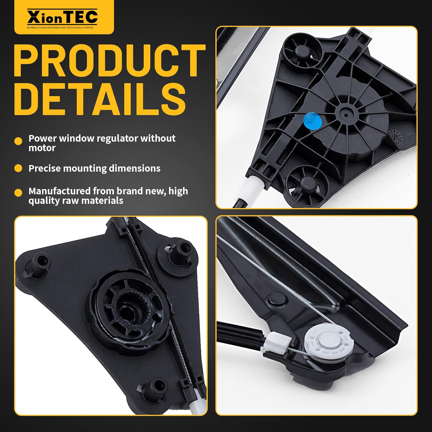 Power Window Regulator without Motor, Front Driver Side, Compatible with Volkswagen Jetta 2011 2012 2013 2014 2015 2016 2017 2018, Replace# 5C6837461L 740-966