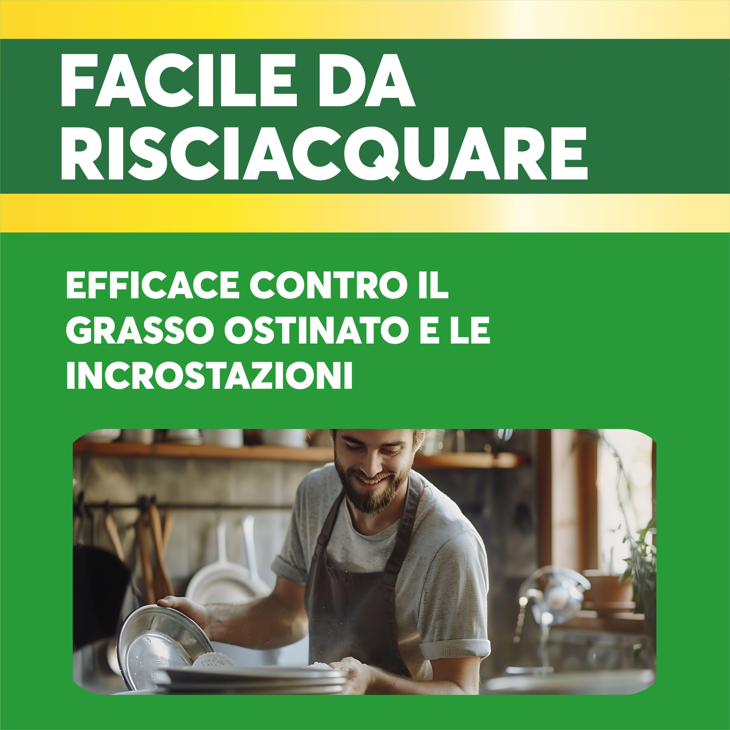 ONE - Pacco da 12 confezioni di 1 lt DETERSIVO LIQUIDO DETERGENTE PIATTI A MANO al profumo di limone - Neutralizza grasso e sporco - Pulizia a basso impatto ambientale
