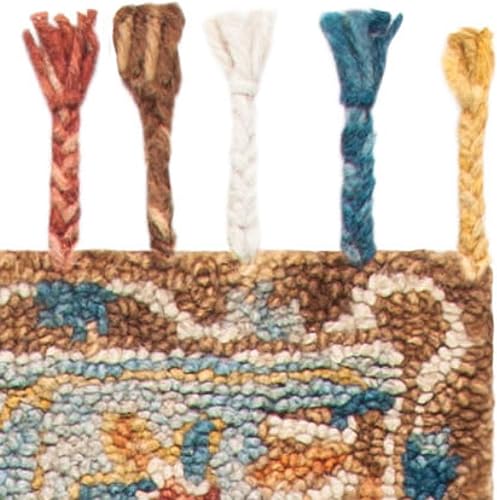 Miniatura 6 de SAFAVIEH Aspen Collection - Alfombra de pasillo, 2 pies 3 pulgadas x 7 pies, gris y azul marino, hecha a mano, lana trenzada con borlas, ideal para