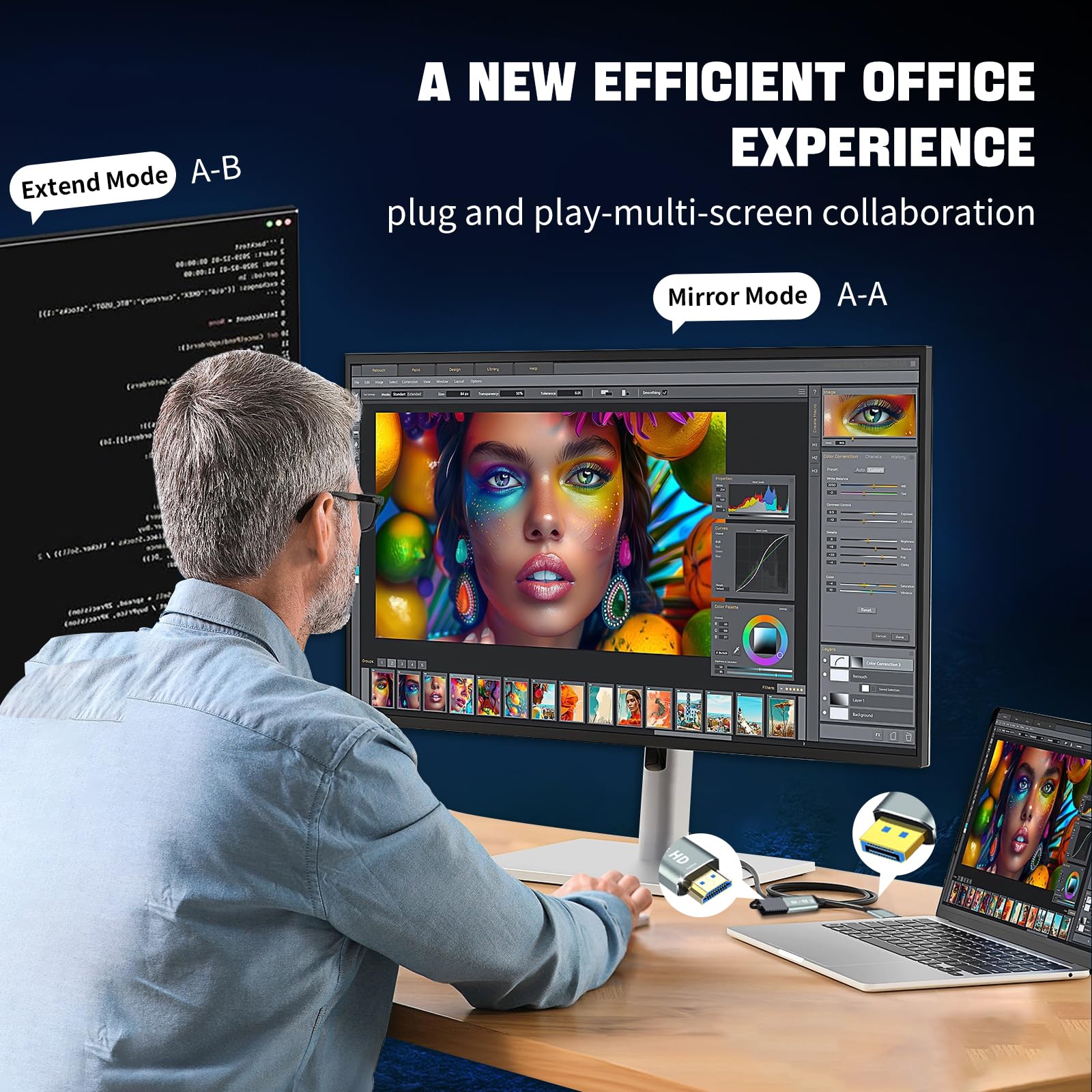Adaptateur port d'affichage 4K vers HDMI, port d'affichage unidirectionnel ordinateur vers HDMI, convertisseur Plug & Play avec synchronisation audio et vidéo pour téléviseur HD/moniteur