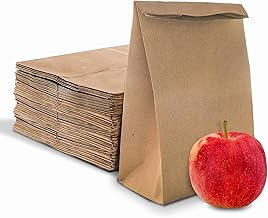 Stock Your Home 4 Lb Kraft Brown Paper Lunch Bags (100 Count) - Bulk Disposable Lunch Sacks, Small Size Blank Bag for Kids, Good for a Snack, Sandwich, Grocery Food, and Arts & Crafts Projects