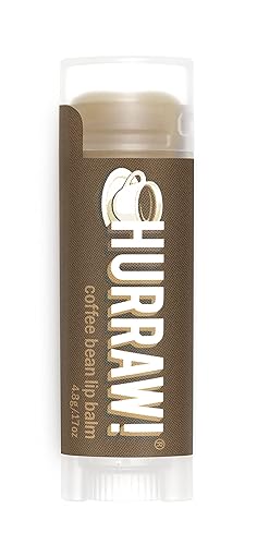Hurraw! Bálsamo labial de grano de café orgánico, certificado vegano, sin crueldad y sin gluten. Sin OMG, ingredientes 100% naturales. Sin abejas,