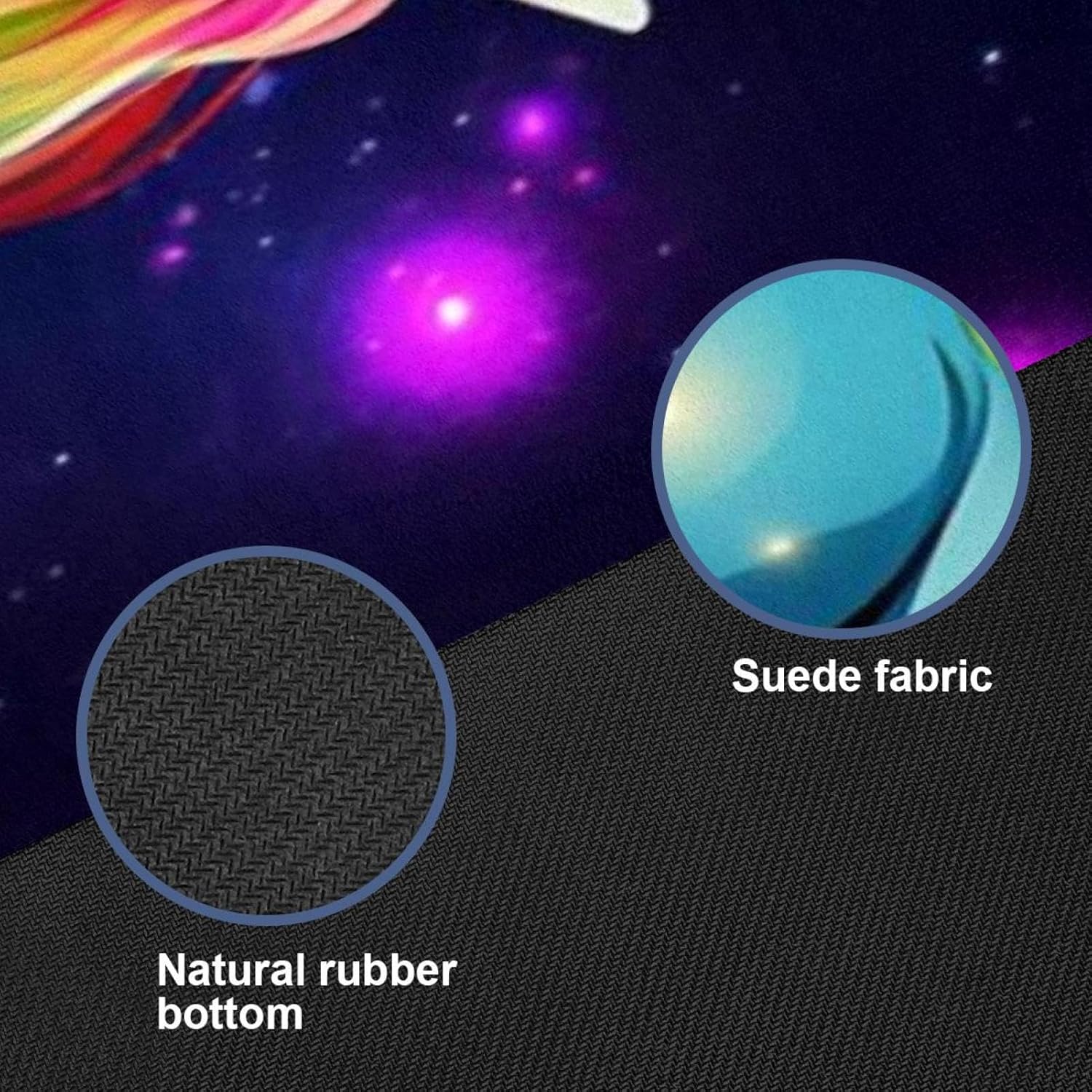 Yoga Towel, Rainbow Unicorn Pattern Non Slip Sweat Absorbent Hot Yoga Mat Towel for Hot Yoga, Pilates and Fitness - 72.8" x 26.8"