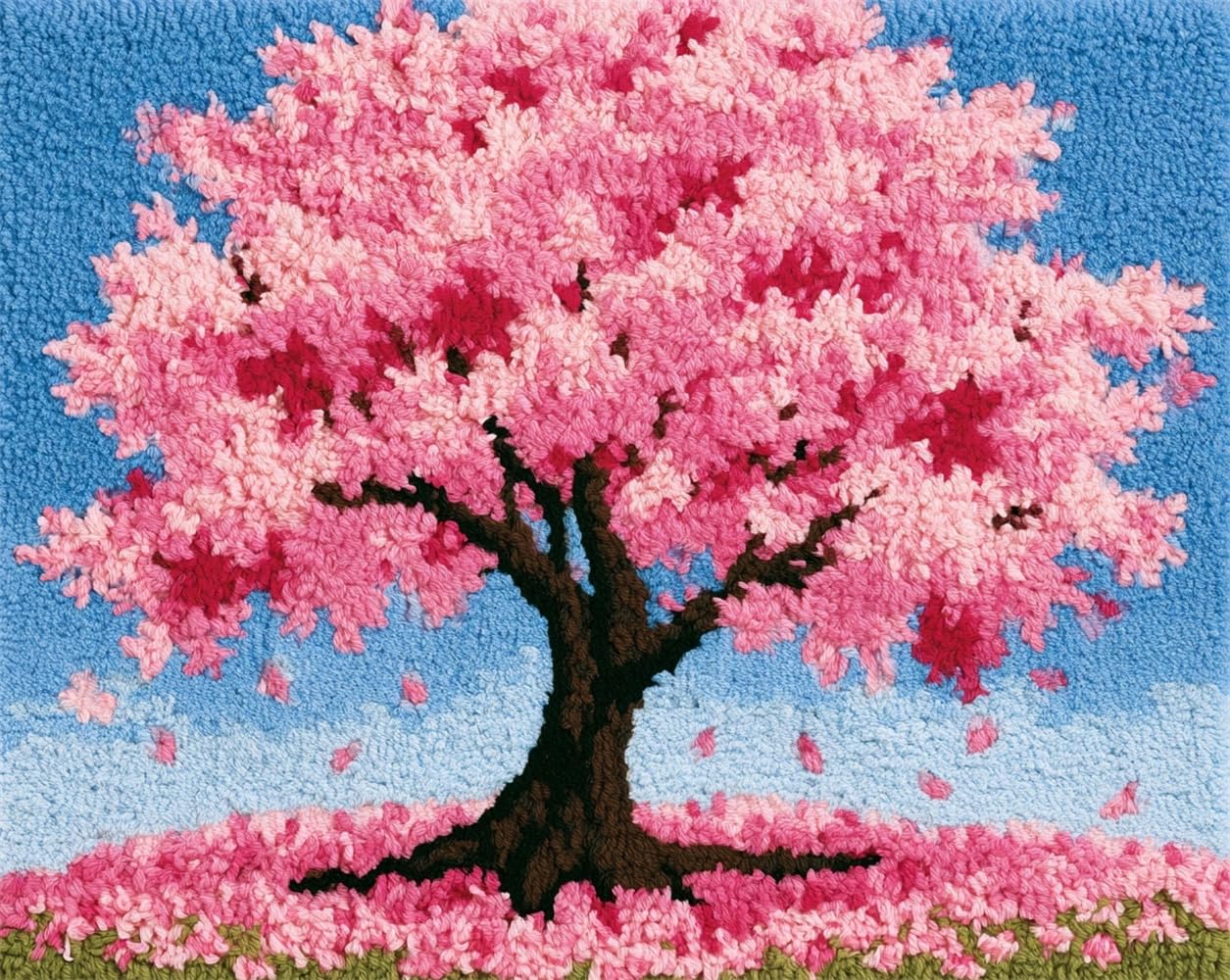 FWRTYCB 3D Latch Hook Rug Kit Cherry Blossom Tree