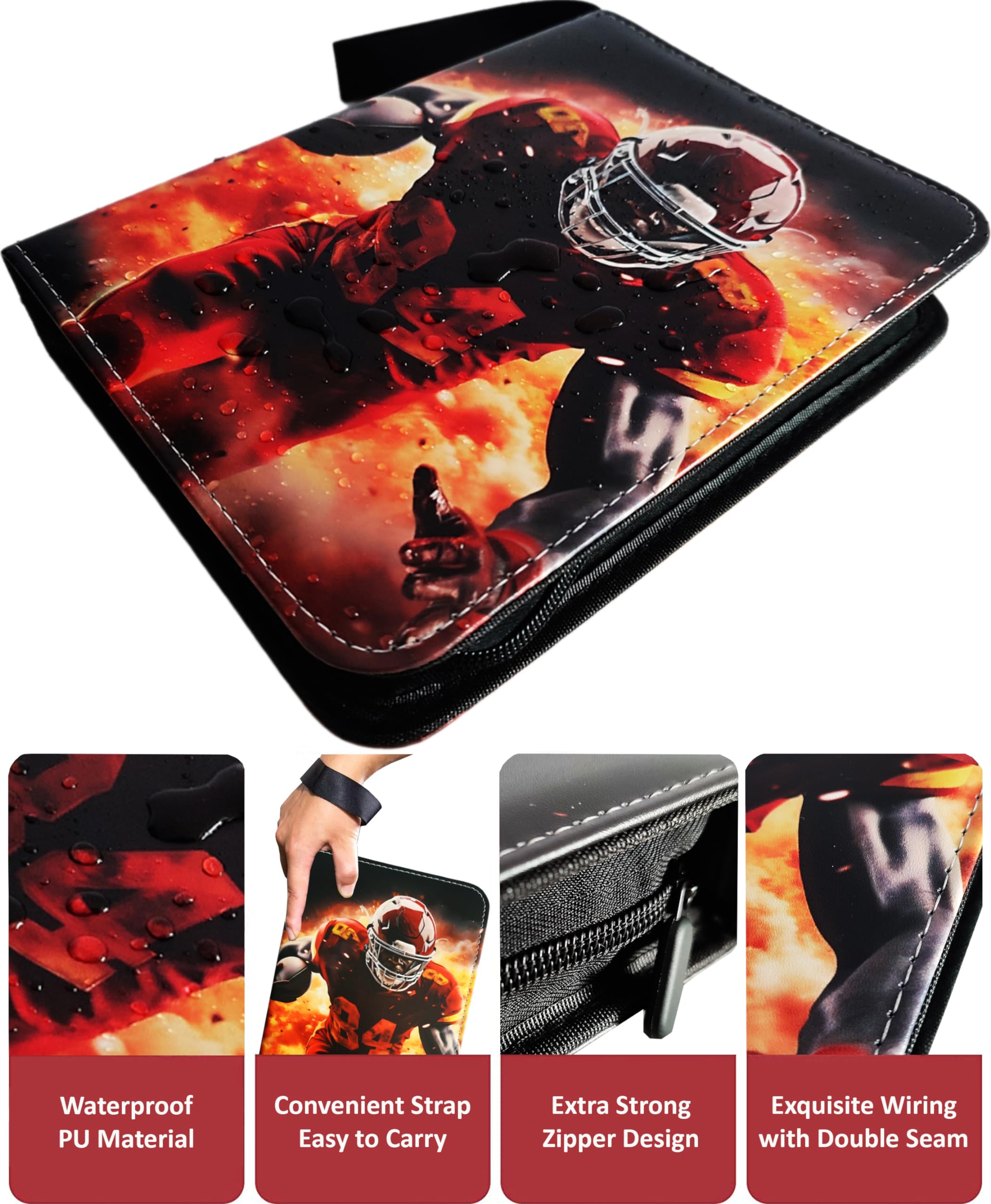 Amazon.com: Football Cards Binder 900 Pockets, Football Card Binder Album  with Sleeves, Football Trading Card Holder with Zipper, Binder for Football  Cards, Fits Standard 2.5x3.5 NFL Collectibles : Toys & Games
