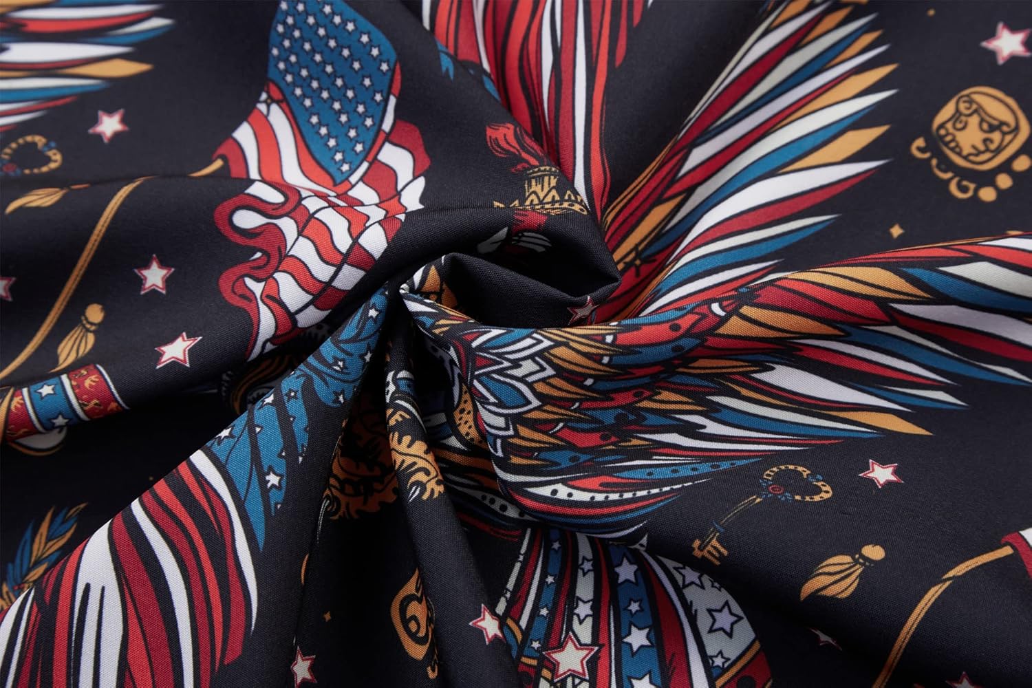 Mens American Flag Shirt - Patriotic Shirts for Men Short Sleeve Button Down Hawaiian Shirts - Image 6