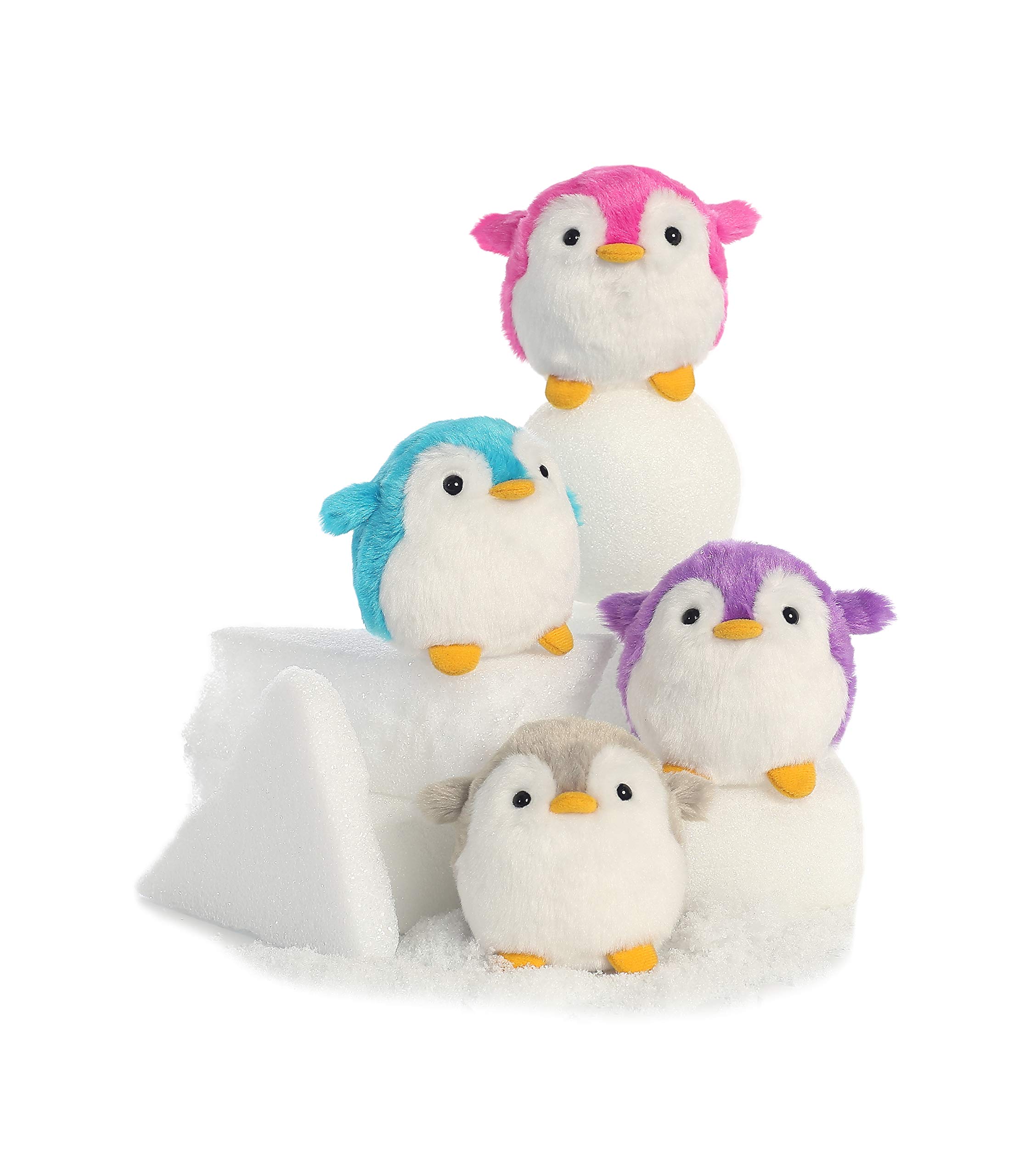 Amazon.co.jp: オーロラワールドぬいぐるみ カラフルペンギン ピンク