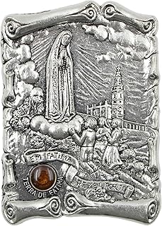 Our Lady of Fatima Magnet with Authentic Sacred Soil from Portugal | Catholic Devotional Fridge Magnet 1.5" x 2.25" | Made in Portugal