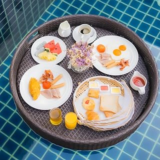 Floating Drink and Food Tray for Pool Jacuzzi Beach Entertainment – Perfect for Serving Beverages and Snacks and Stylish Design