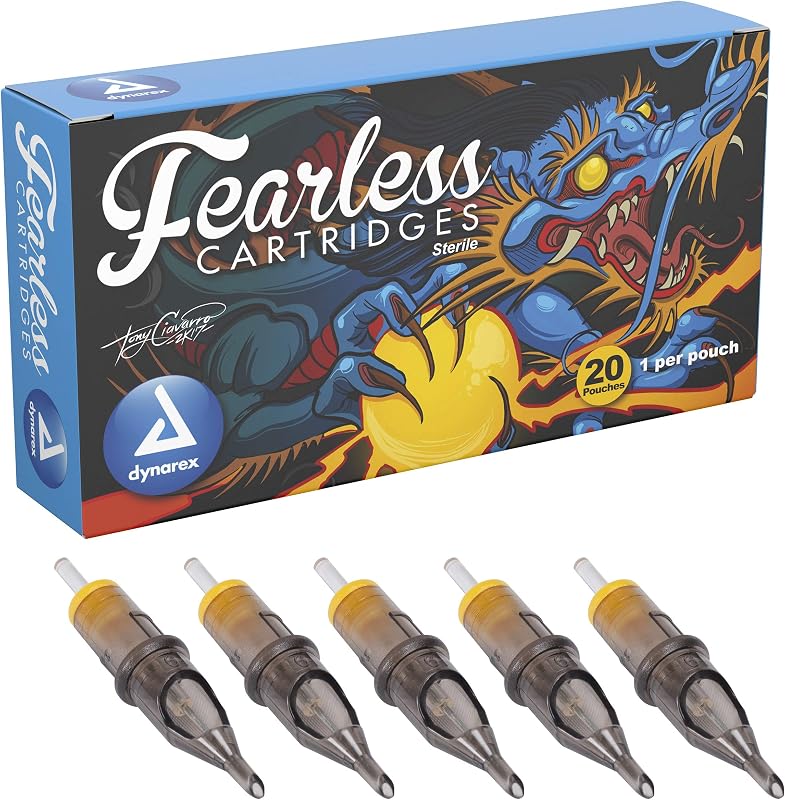Cartuchos para Tatuagem Dynarex Fearless Round Shader 1203RS, 20 unidades