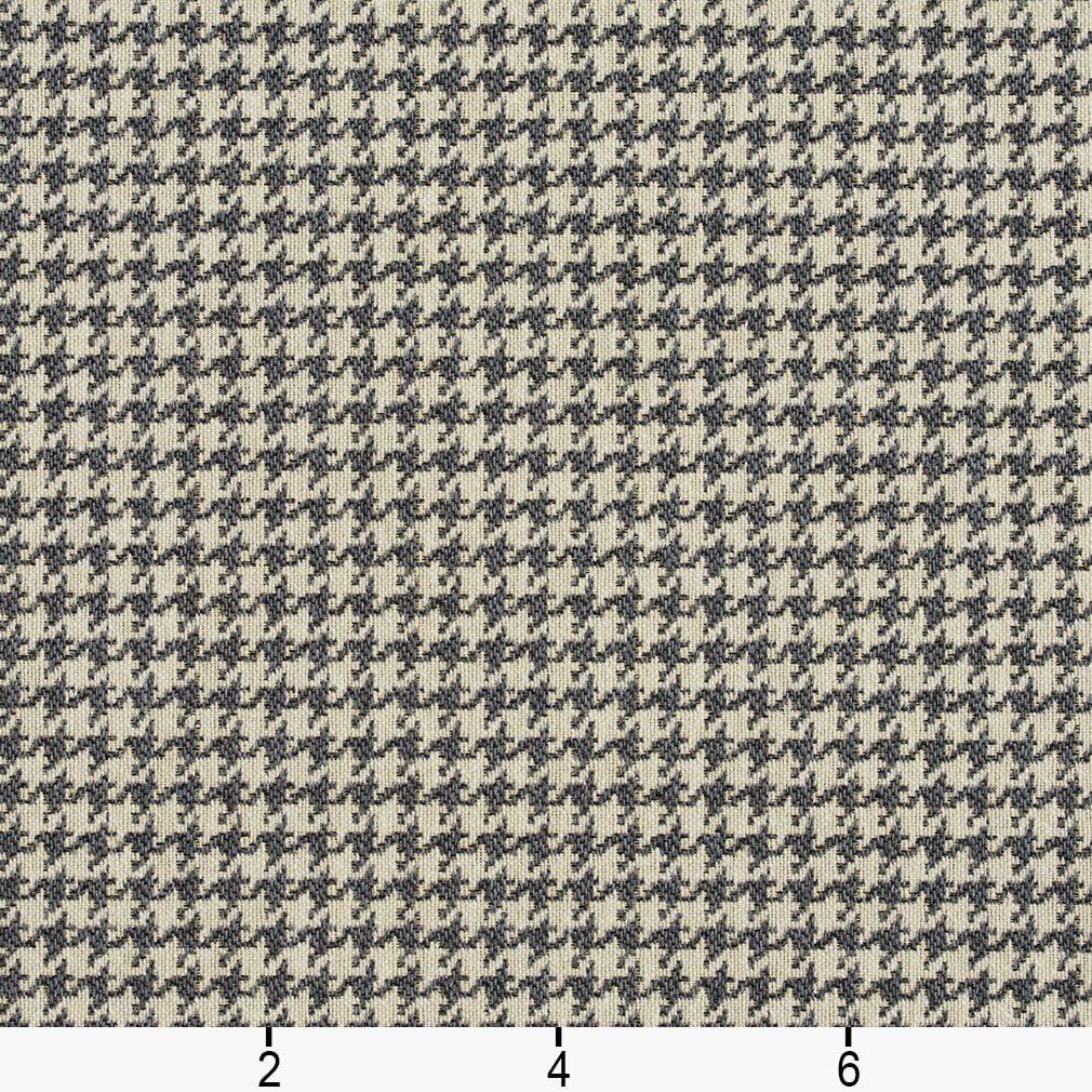 Grey and Off-White Classic Houndstooth Jacquard Upholstery Fabric by The Yard - SKU: Mirage Sterling