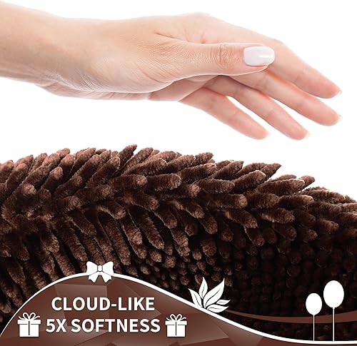 Miniatura 161 de Yimobra Juego de 2 alfombras de baño, alfombra de baño suave y absorbente y alfombra de inodoro en forma de U con respaldo antideslizante, alfombras