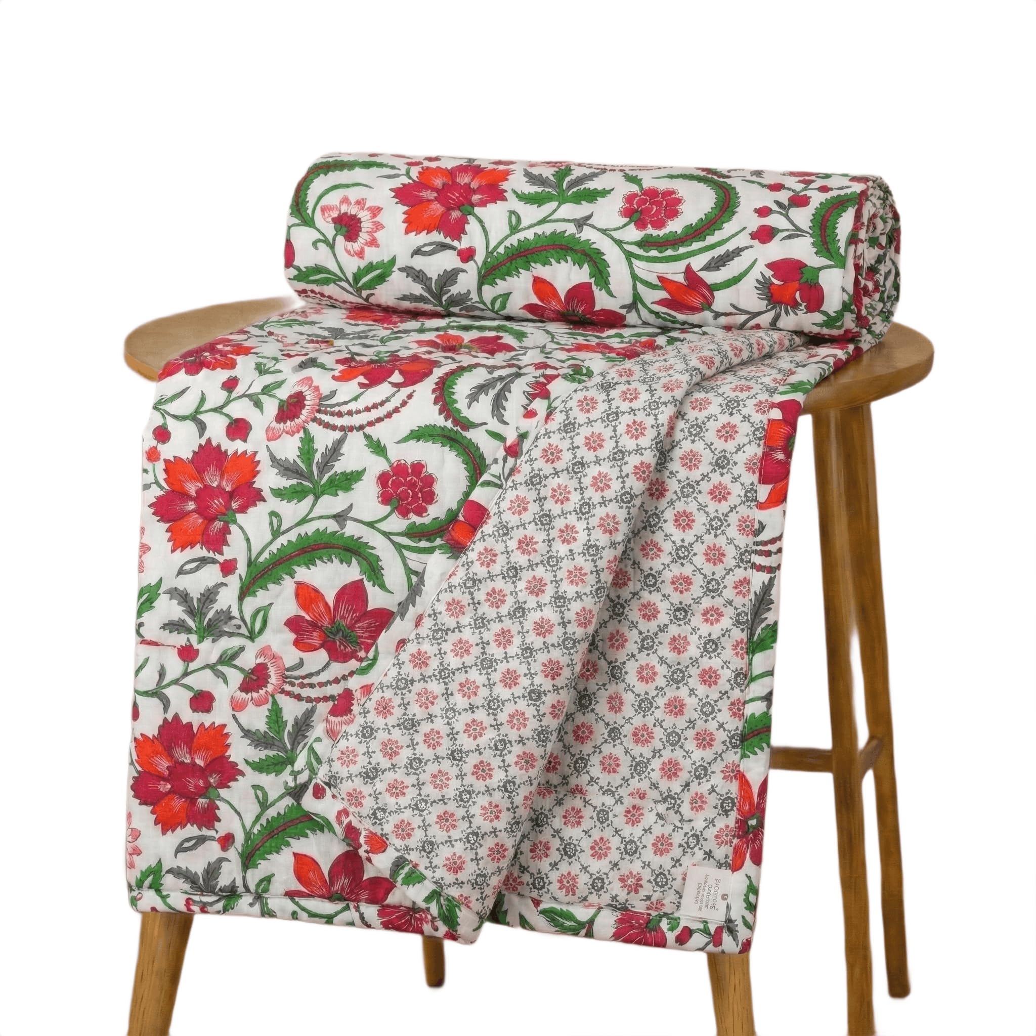 Trance Home Linen 150 GSM Cotton, Malmal Single Dohar (56"X90", Firdaus Red)-image-24