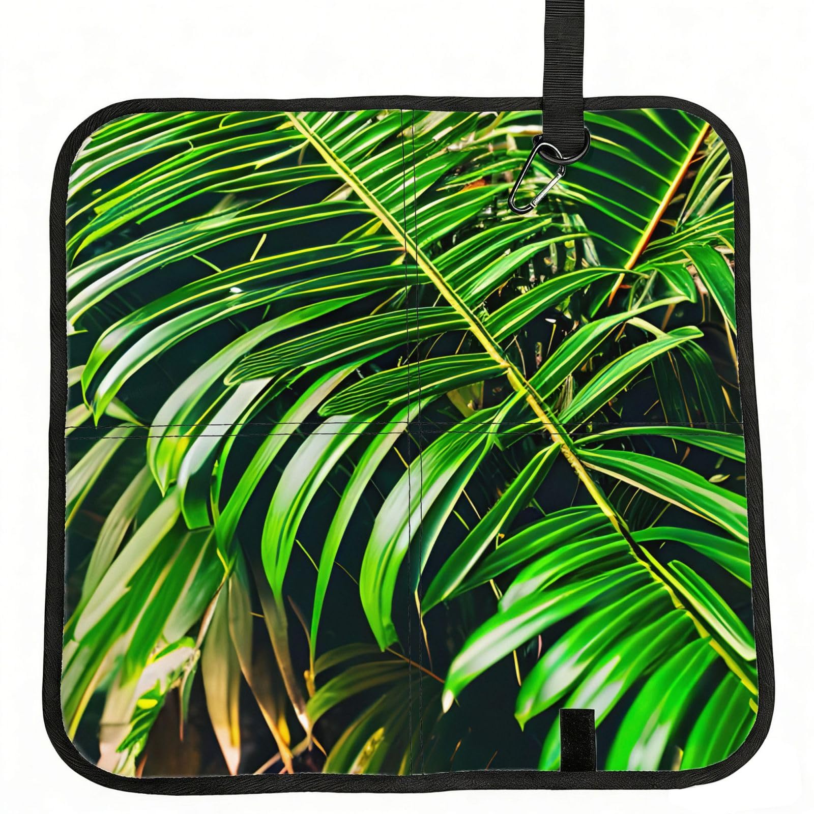 AYYQWE Palm Tree Green Leaves Print Foldable Seat Cushion Portable Chair Pad Office Commuting Picnic Camping Outdoor