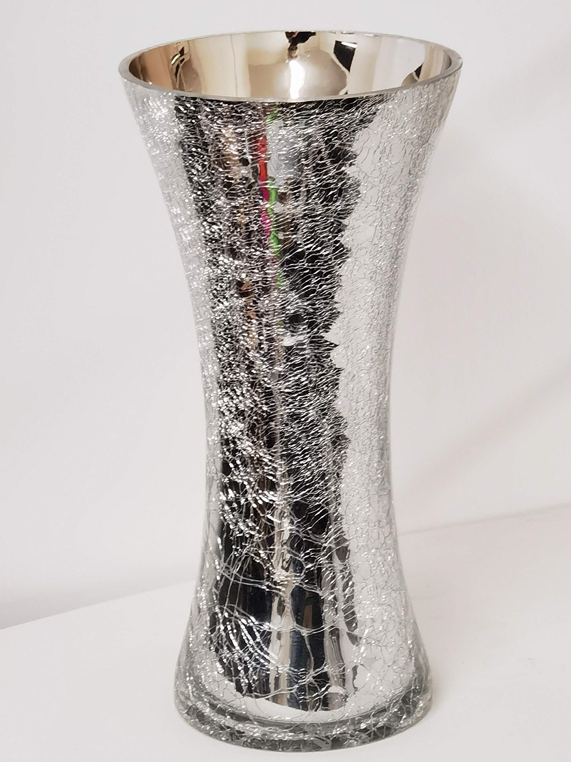 Biznest Gold Crackle Vase Silver Tabletop Vases For Home Decorations Centrepiece For Party Event Home Décor