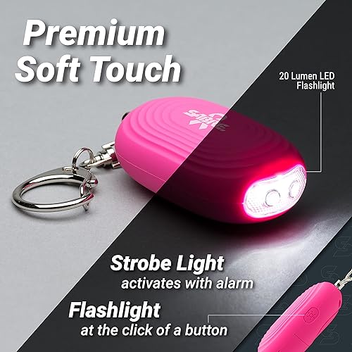 Miniatura 3 de SABRE Alarma personal 2 en 1 con luz LED, sirena de seguridad personal de 130 dB, gancho a presión para acceso instantáneo, rango de 1,250 pies,