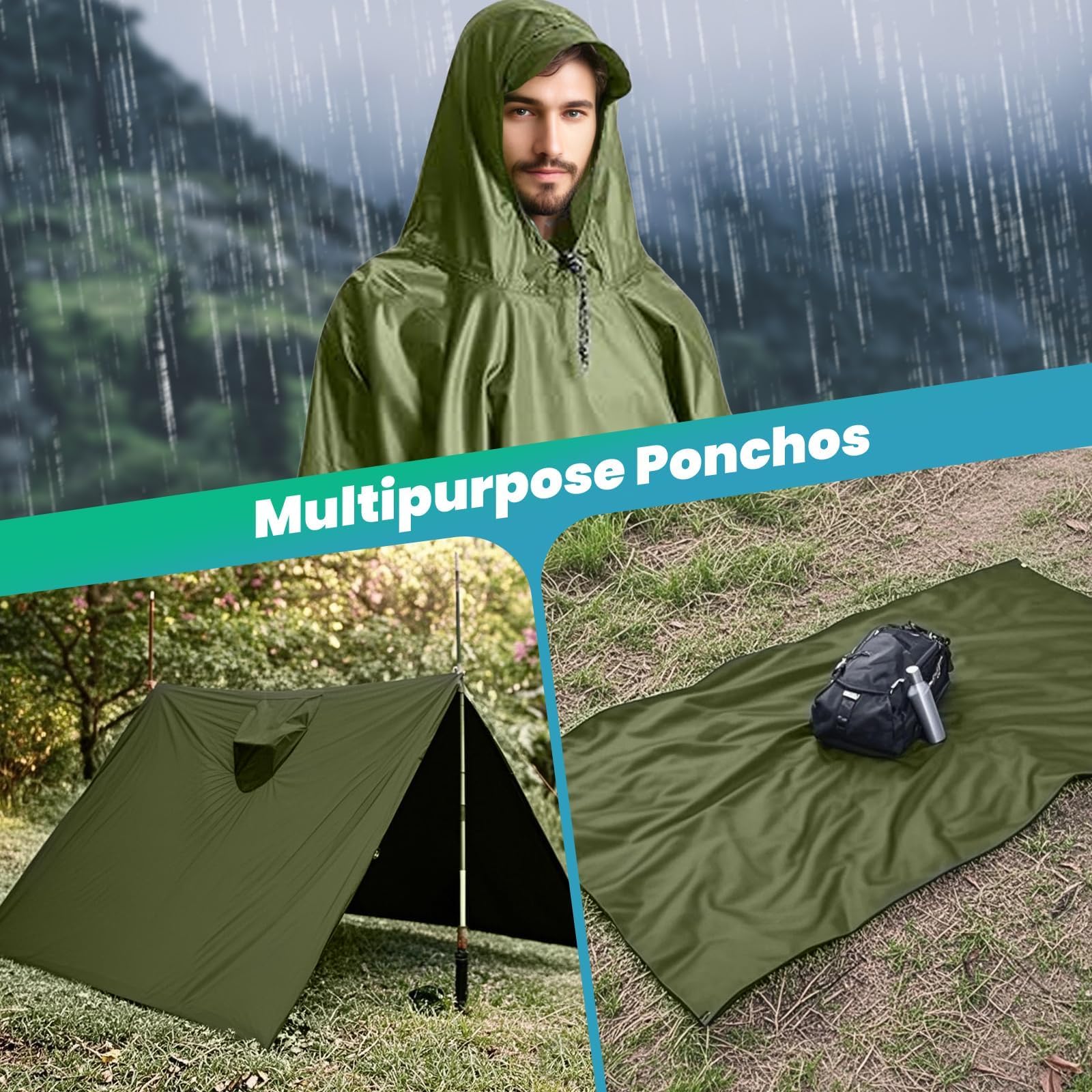 Poncho Pluie Impreméable pour camping randonnée pêche voyage