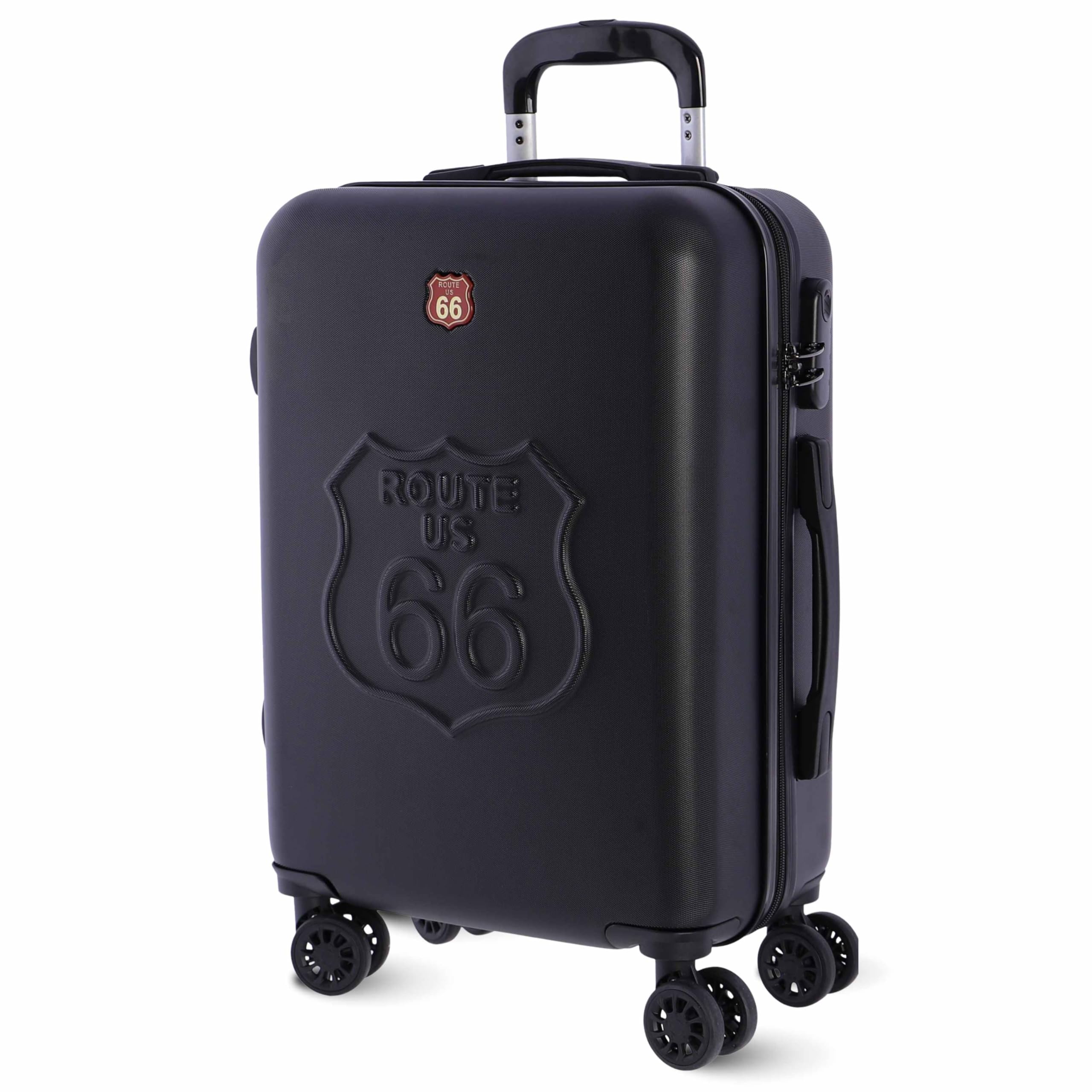 Route 66 Trolley Bagaglio a Mano 55x40x20 — Valigia Cabina Rigida con Ruote 360°, Serratura a Combinazione, Leggera e Resistente per Viaggi e Ogni Compagnia Aerea