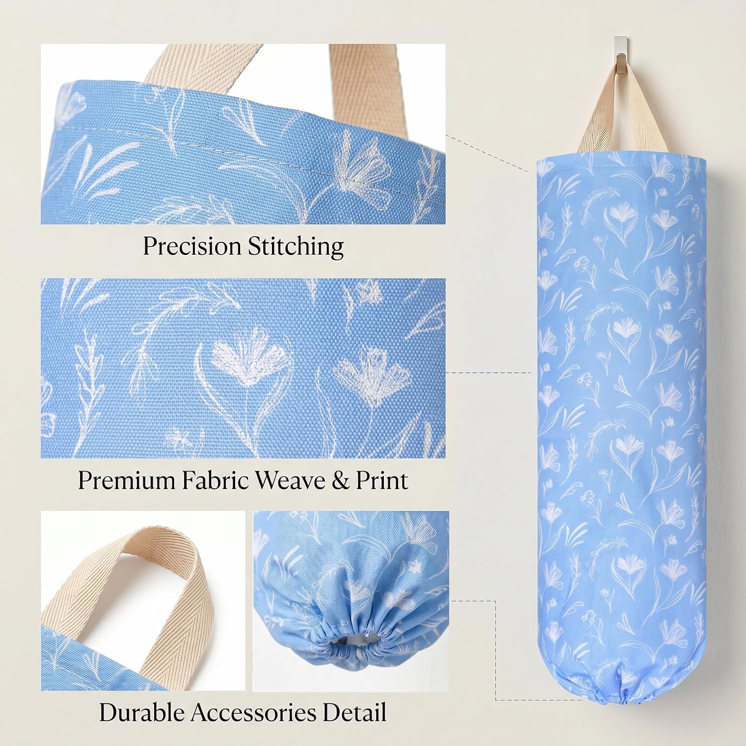 Plastic Bag Holder, Wall Mount Grocery Bag Organizer for Plastic Bags, Reusable Grocery Bags Organizer for Home Kitchen Pantry Decor (A5) image 3