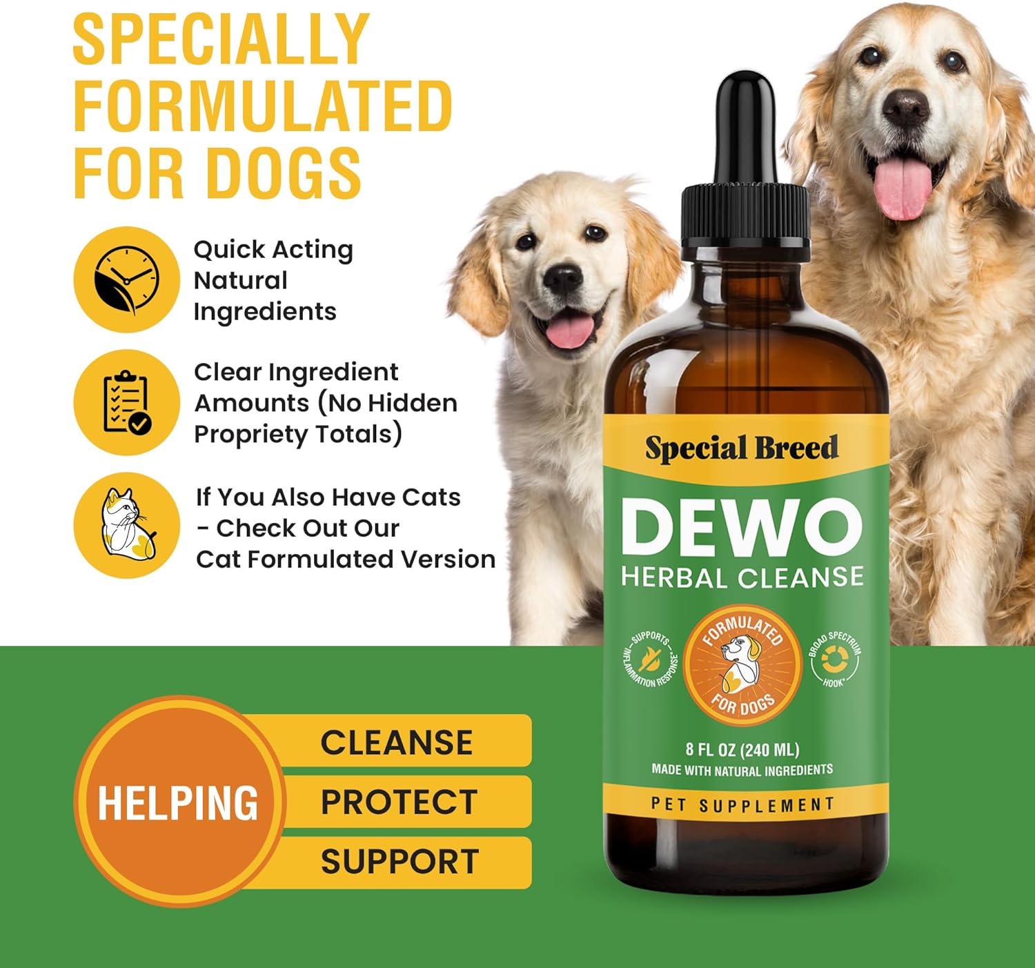 Natural Intestinal Defense for Dogs, Herbal Cleanse with Wormwood, Black Walnut - Digestive Support Promotes Gut Health & Flora Balance, Advanced Broad Spectrum Formula - Made in The USA, 8oz