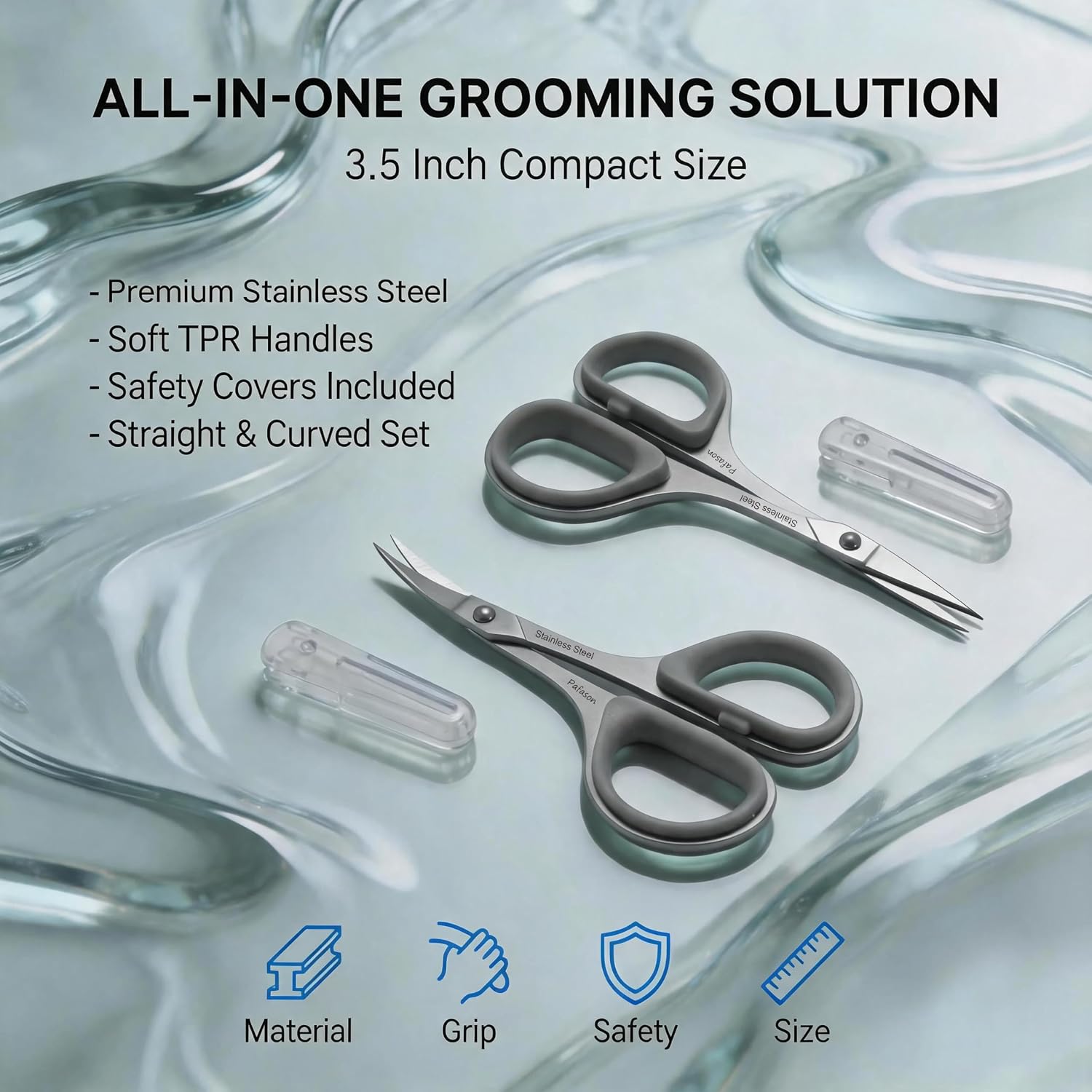 PAFASON Small Travel Eyebrow Eyelash Hair Trimming Scissors Set Point Tip