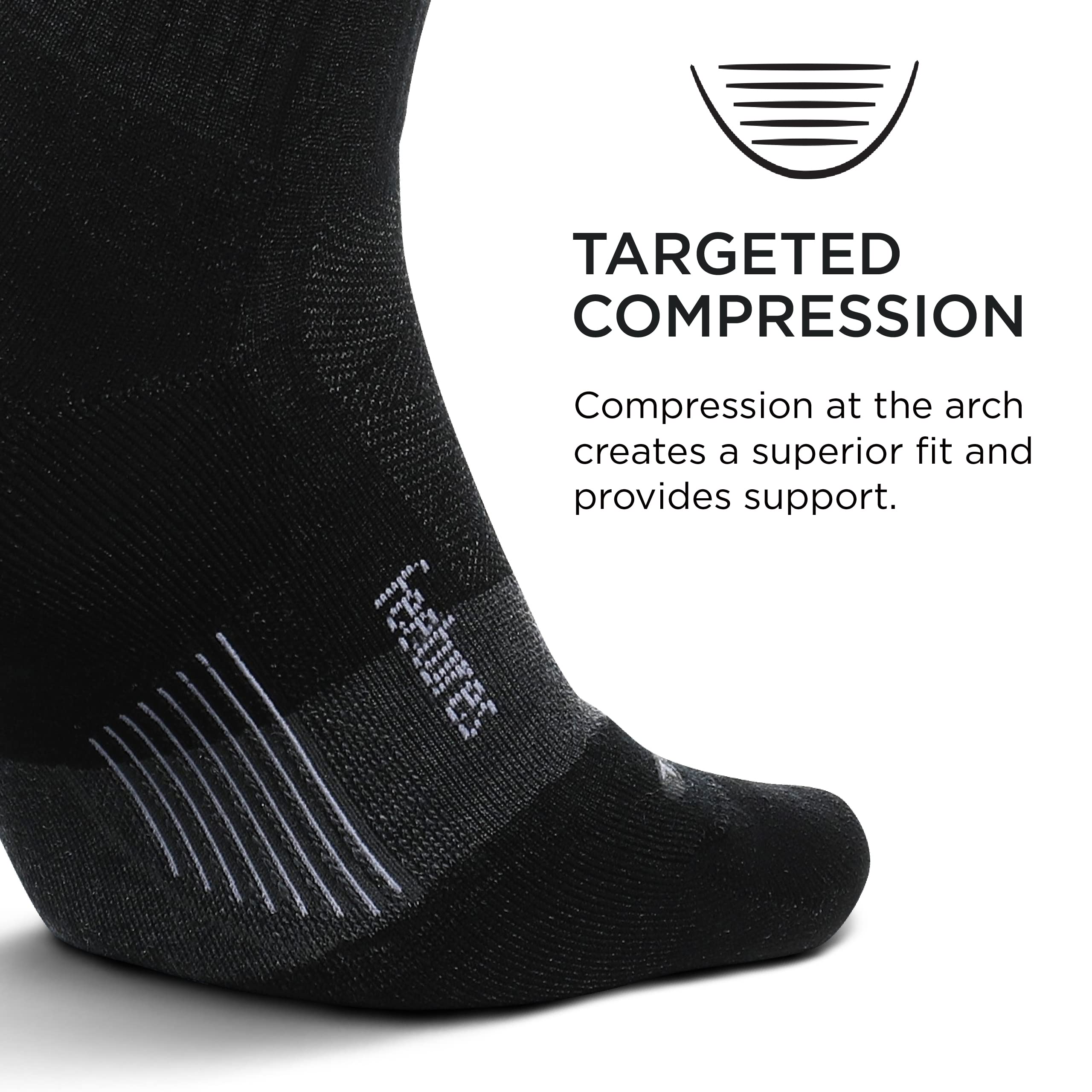 Feetures Merino 10 Max Cushion Crew Sock - Wool Socks for Women & Men - Charcoal, L (1 Pair)