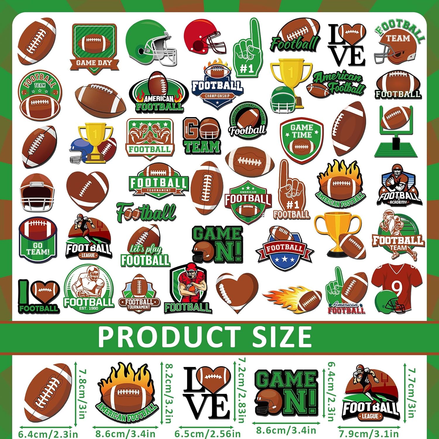 48 Pcs Football Magnet for Locker Decoration Football Fridge Magnet for Men image 2