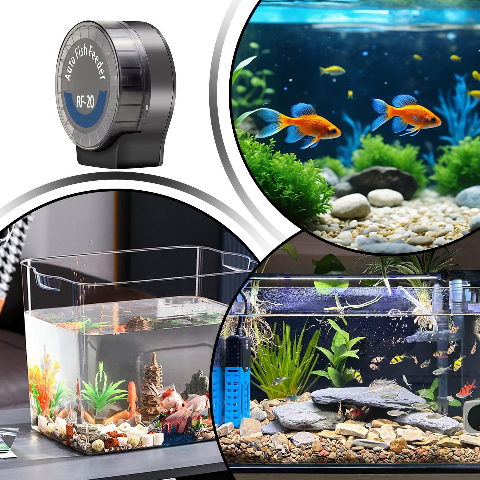 Nourrisseur Automatique D'Aquarium Distributeur Automatique d'Aquarium avec | Grand Capacité pour Bac à Poissons pour Tortues Betta Tétards