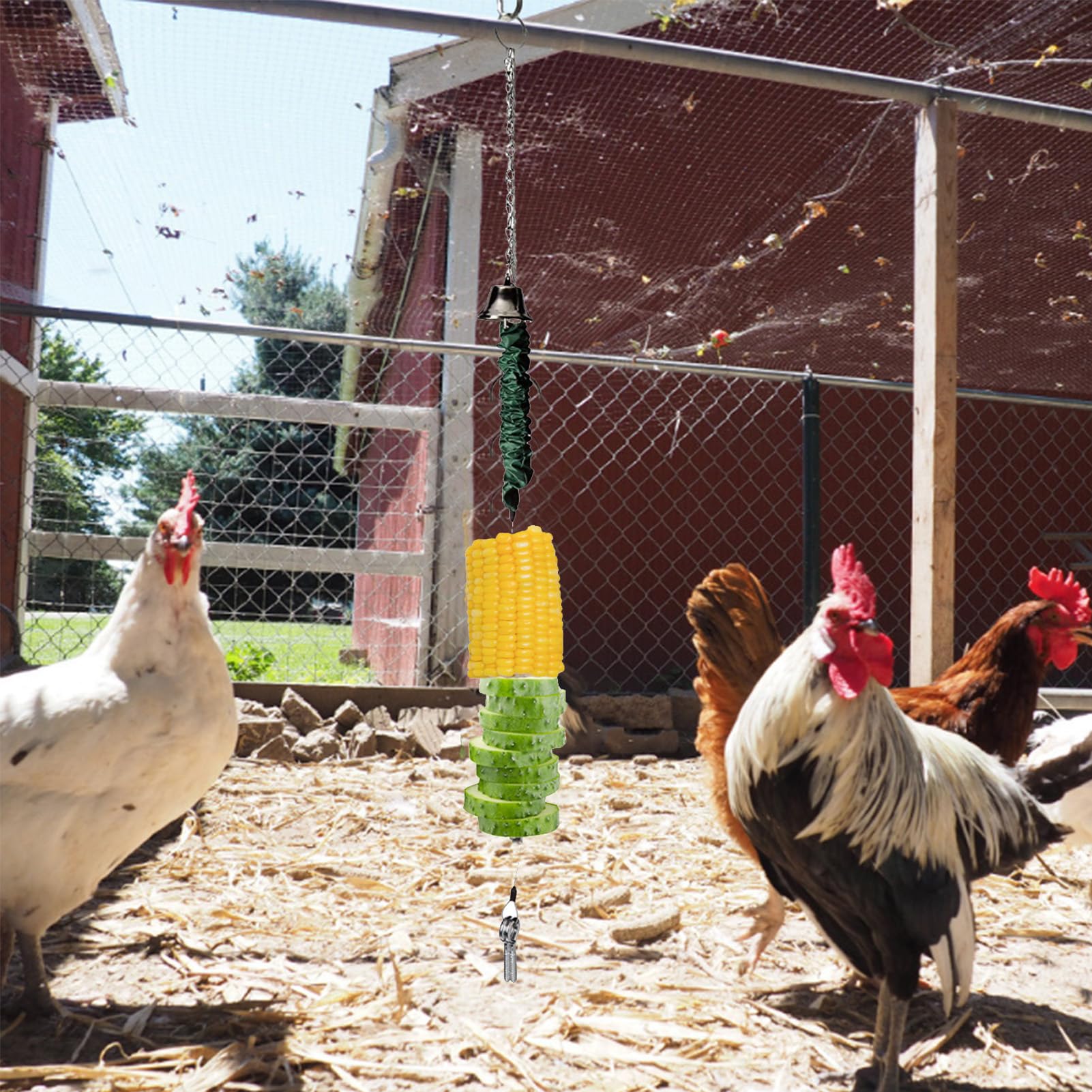 Mangiatoia per uccelli da giardino – Supporto per cibo giocattolo per | polli | Supporto per frutta, verdura, semi, ideale per uccelli da cortile, pollame e della fauna selvatica