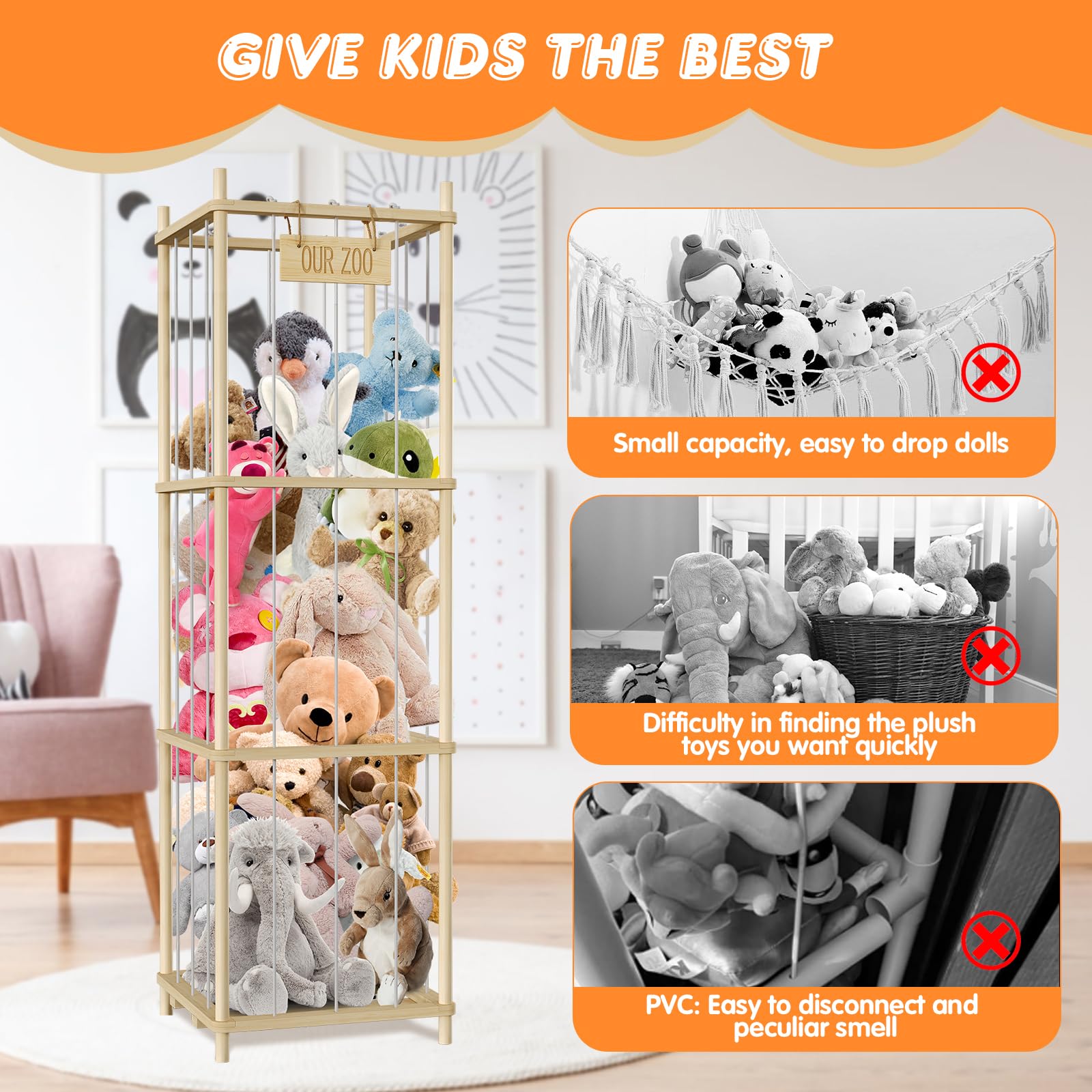 Toy Storage Organizer Stuffed Toy Storage Extra Large Zoo