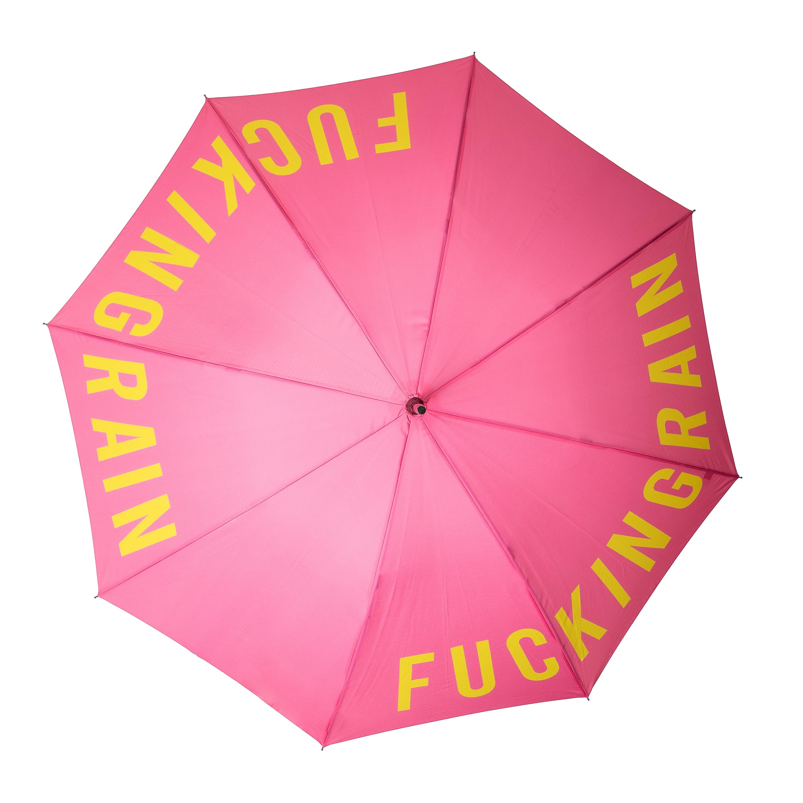 Fisura - Duży parasol "Fucking Rain". Różowy parasol młodzieżowy. Automatyczny parasol z przyciskiem. Wiatroodporny parasol. Parasol przeciwdeszczowy. Rozmiar: 106 cm średnicy.