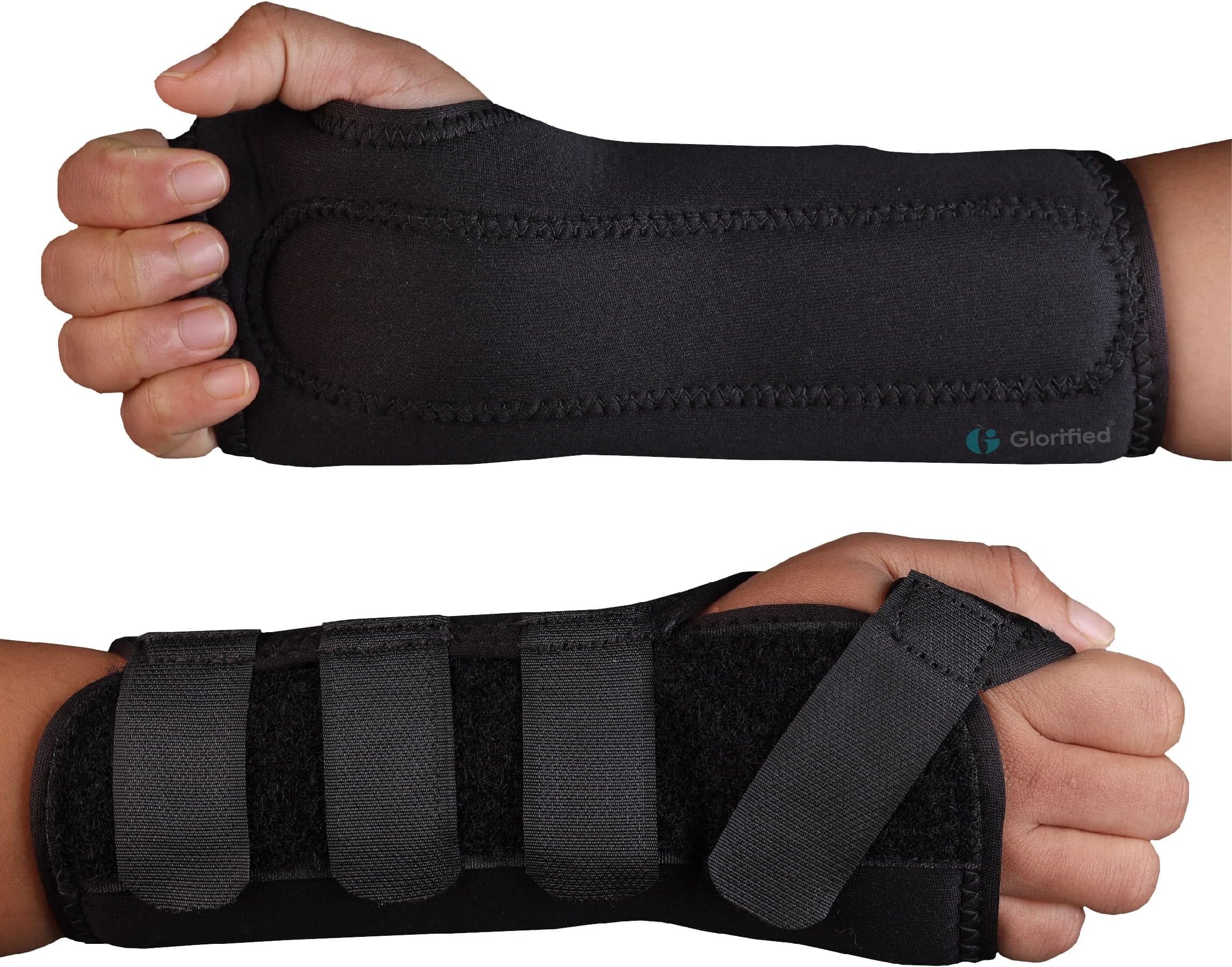 GLORIFIED Wrist Support - Arthritis, RSI, Sprain, Fracture, Carpal Tunnel Wrist Splint Adjustable Velcro Wrist Straps, Unisex Wrist Supports for Everyday Use (LEFT, Medium)