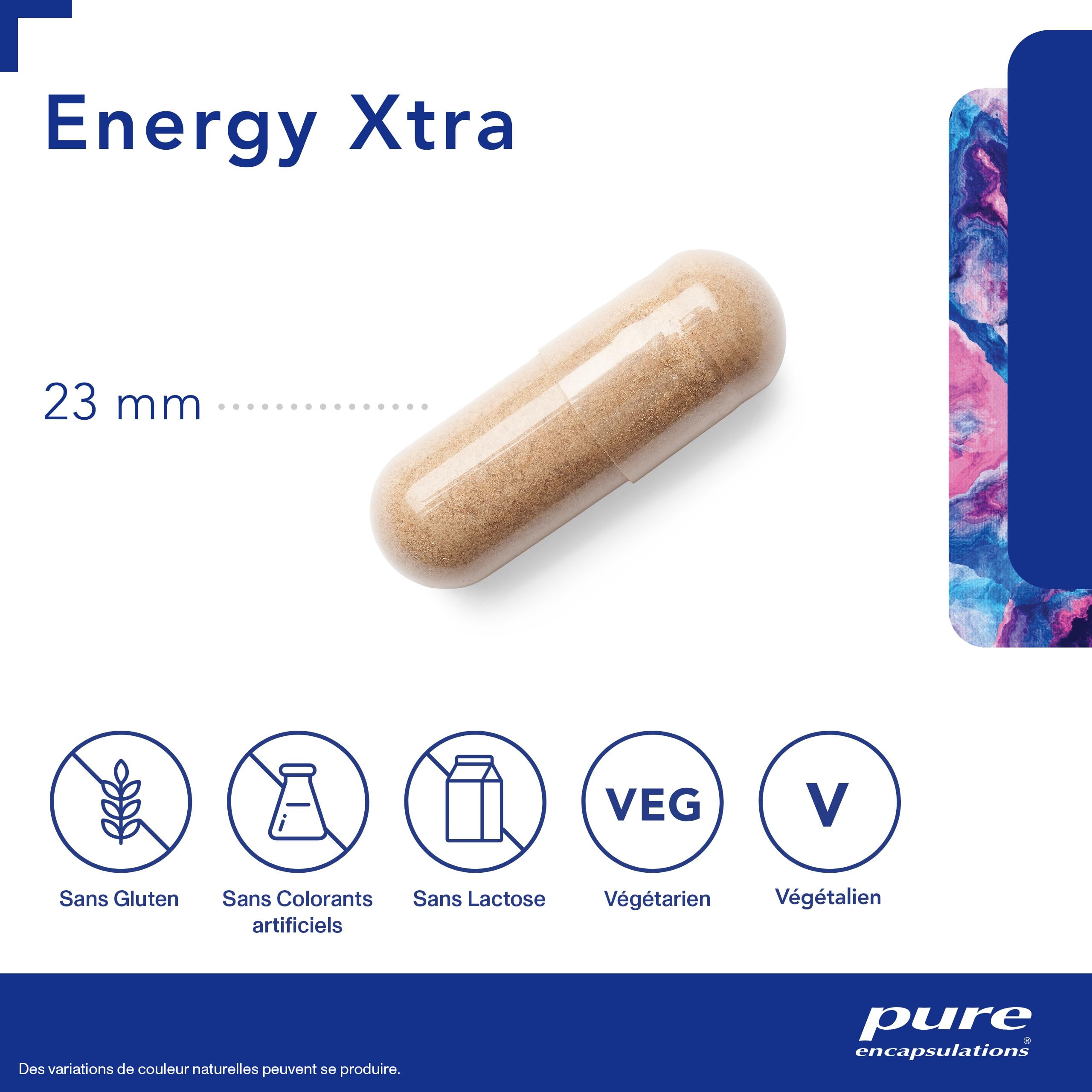 Pure Encapsulations - Energy Xtra - Association de 4 Extraits de Plantes - Panax Ginseng, Ginseng de Sibérie & Rhodiola - Énergie Physique et Mentale - 60 Gélules Véganes | 4 Plantes dont Ashwagandha, Gestion du stress, Endormissement, Mémoire, Végan, Com