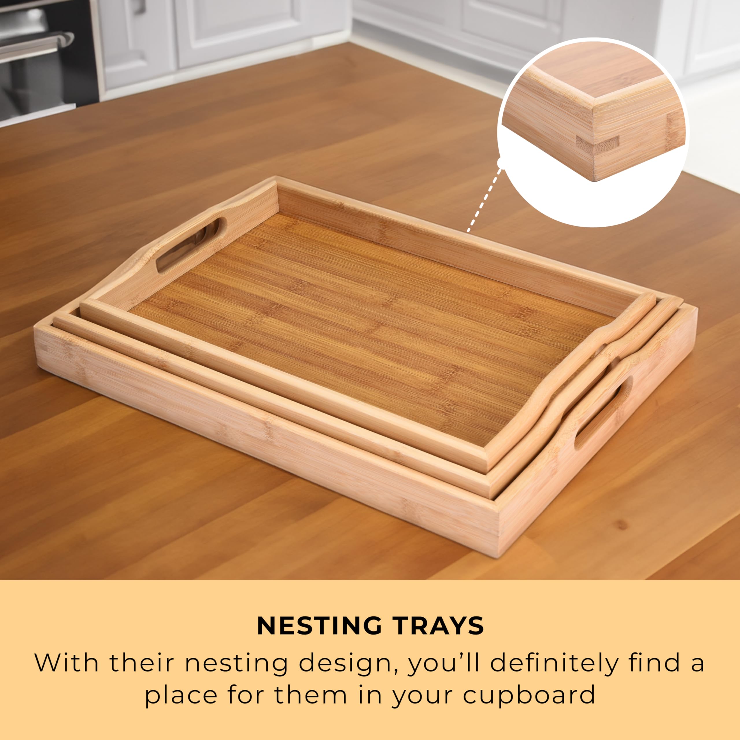 Amazon.com | Prosumers Choice Wooden Tray - Light Brown Serving