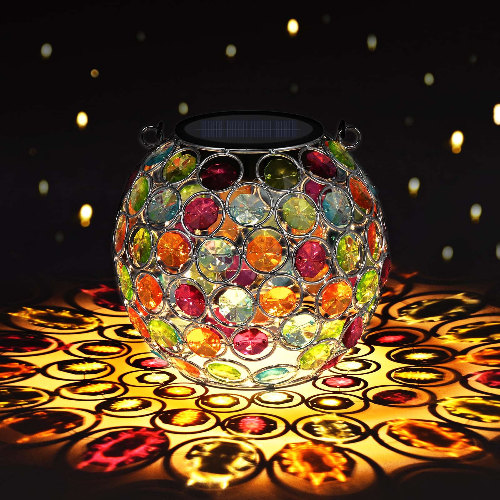 1 Pack Crystal Mosaic Solar Hanging Lantern Outdoor Garden Light Waterproof — image 1