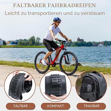 2 x 26 x 2.35 bicycle tyres 26 inch tyres 26 x 2.35 bicycle sheath 60-559 compatible with mountain/road bikes/city bikes 26 x 2.35 inches foldable bicycle tyres