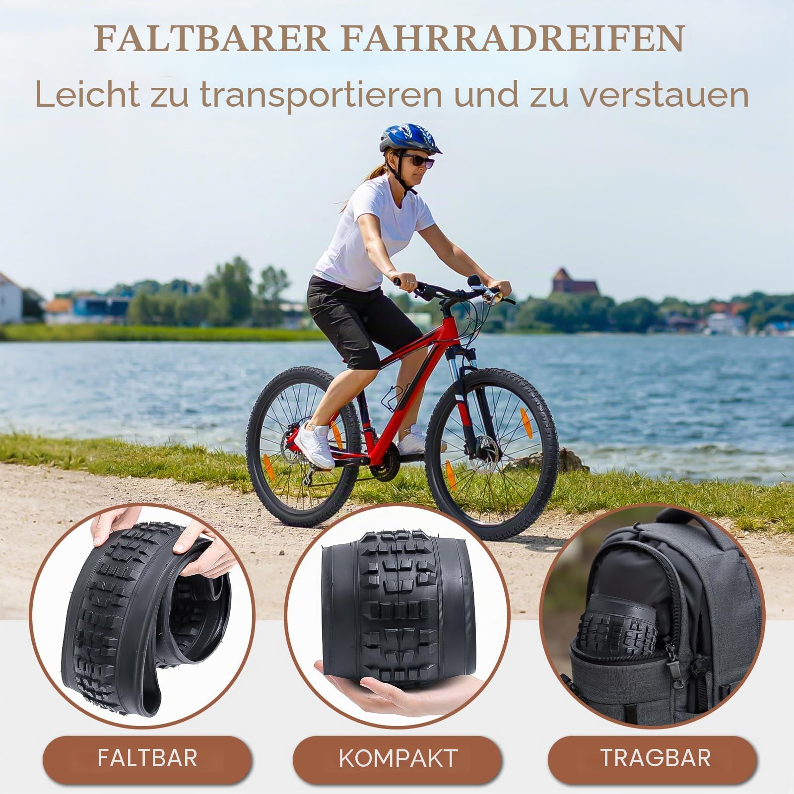 2Pcs 26X2.35 Fahrradreifen 26 Zoll Reifen 26 x 2.35 Fahrradmantel 60-559 kompatibel Mountain/Rennräder/Citybikes 26x2.35 Faltbar Fahrradreifen