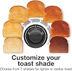 Grille-pain Proctor Silex 4 tranches, noir, grille-pain à fente extra large avec parois froides, sélecteur de brunissage, fonction toast boost, arrêt automatique, bouton d'annulation, 24215G | Contrôle de brunissage avec 7 niveaux | Arrêt automatique | Fonction toast boost | Tiroir à miettes amovible | Bouton d'annulation