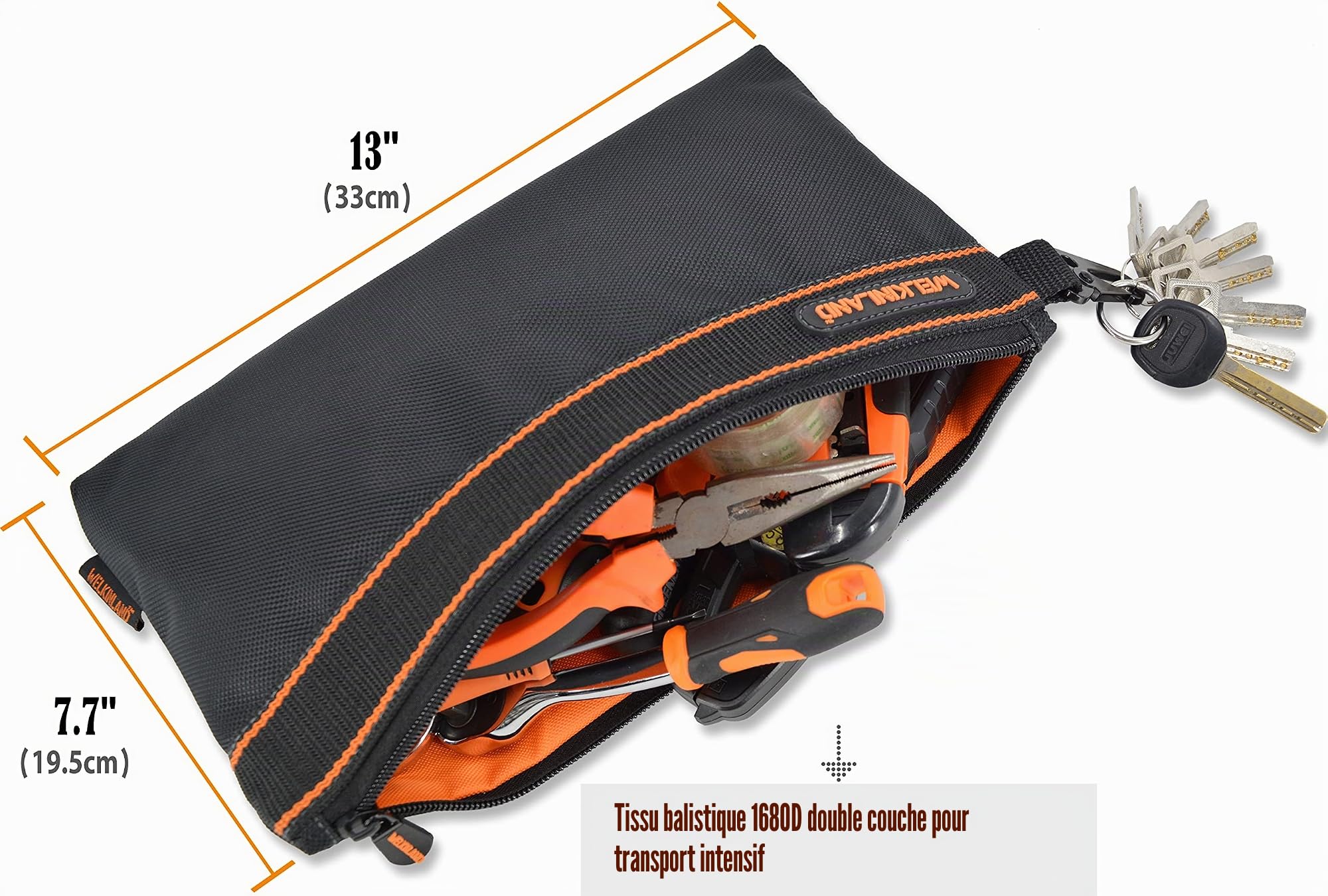 Lot de 4 petites pochettes à outils, pochettes à outils robustes, pochettes à outils d'électricien, pochettes à outils avec clip, pochette à outils d'électricien, petit sac à outils, petit sac à