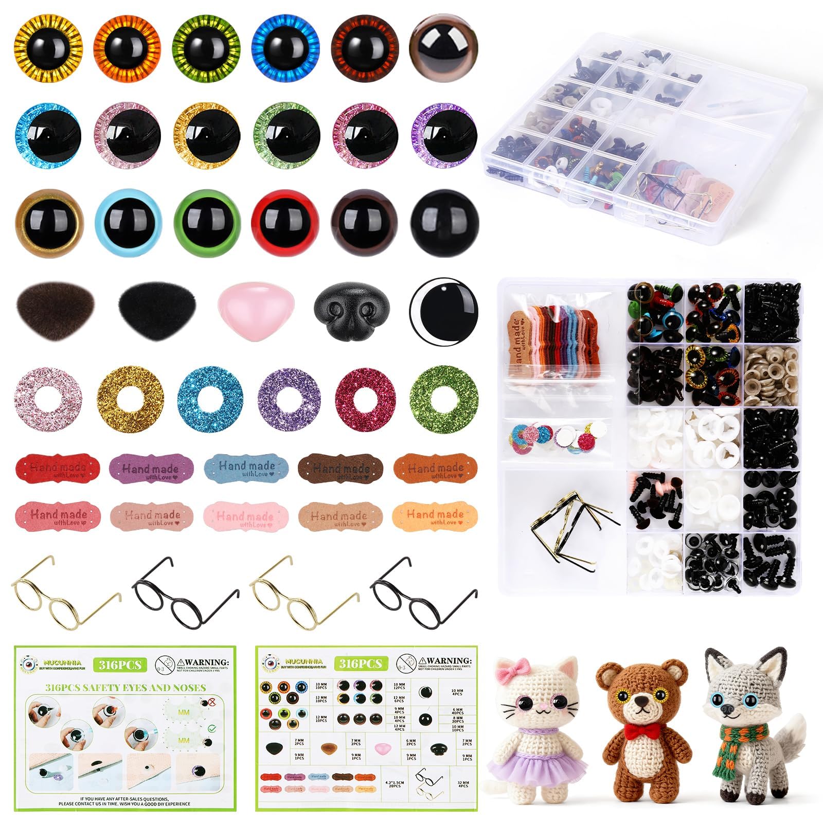 Yeux de sécurité pour crochet amigurumi 3D accessoires loisirs créatifs ours peluche