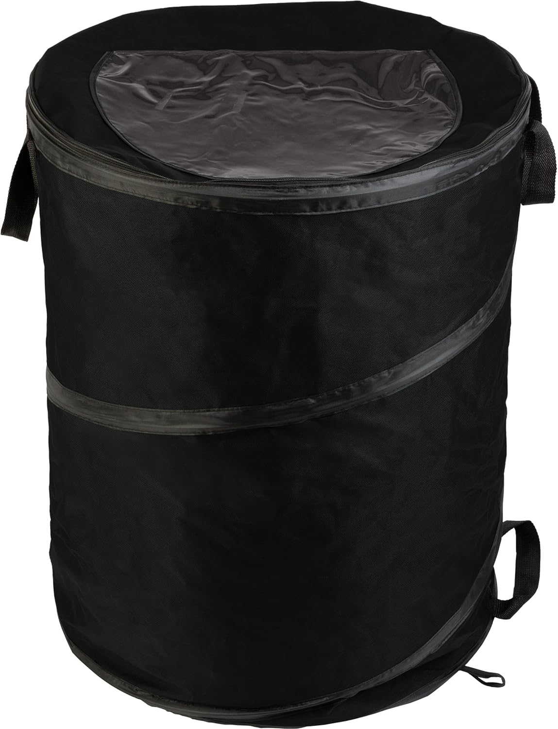 Wakeman Collapsible Trash Can - 46-Gallon Garbage Can Outdoor Bin with 3 Stakes for RV, Camping, Storage, Recycling, or Yard Waste Outdoors (Black) Black 46 Gallons