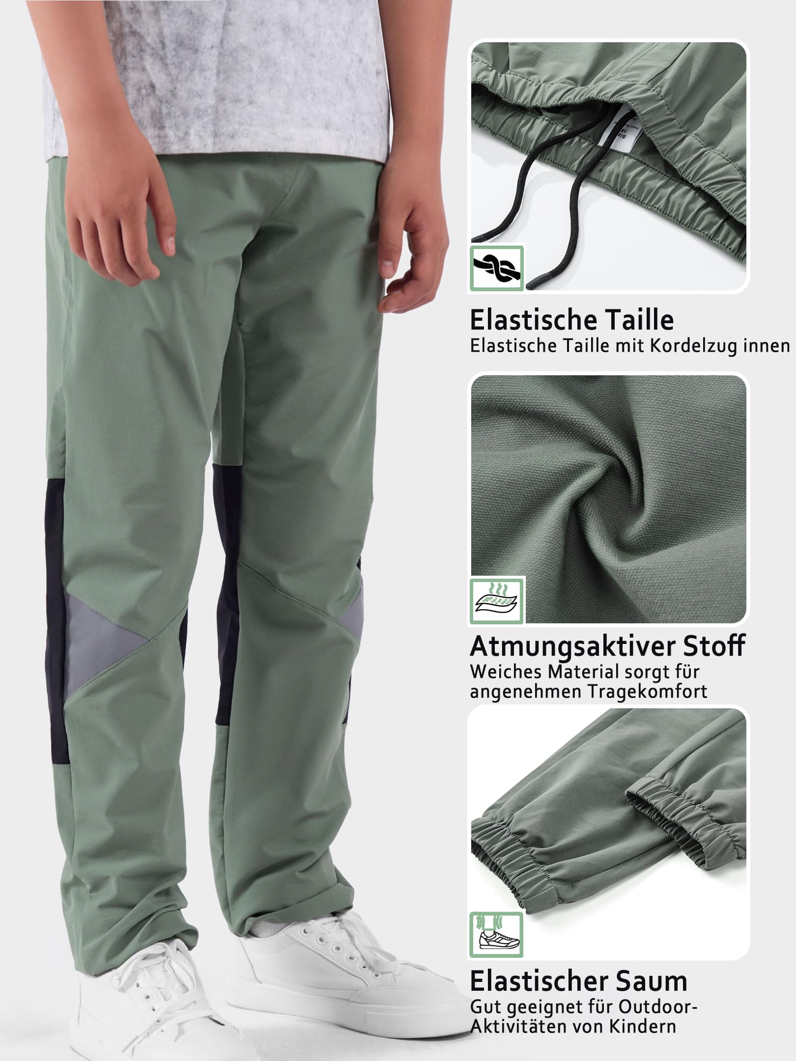 Pantaloni estivi da trekking, impermeabili, per bambini, per attività all'aria aperta