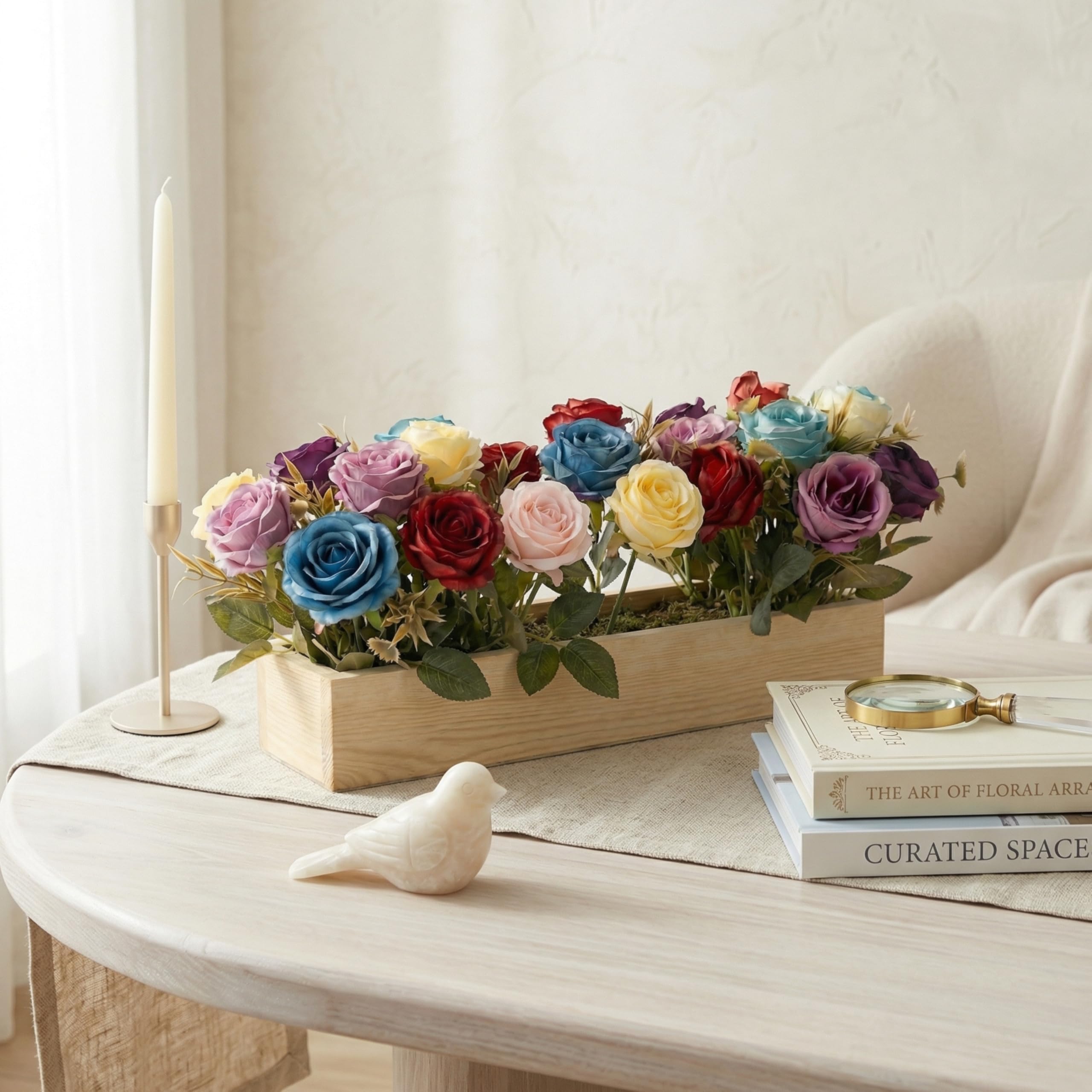 Red Flower Arrangement - Realistic Floral Decor -17