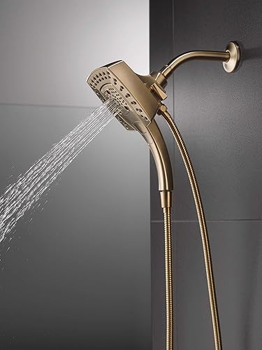 Miniatura 25 de Delta Faucet 5-Spray In2ition - Cabezal de ducha doble con rociador de mano, cabezal de ducha cromado con manguera, cabezales de ducha, acoplamiento