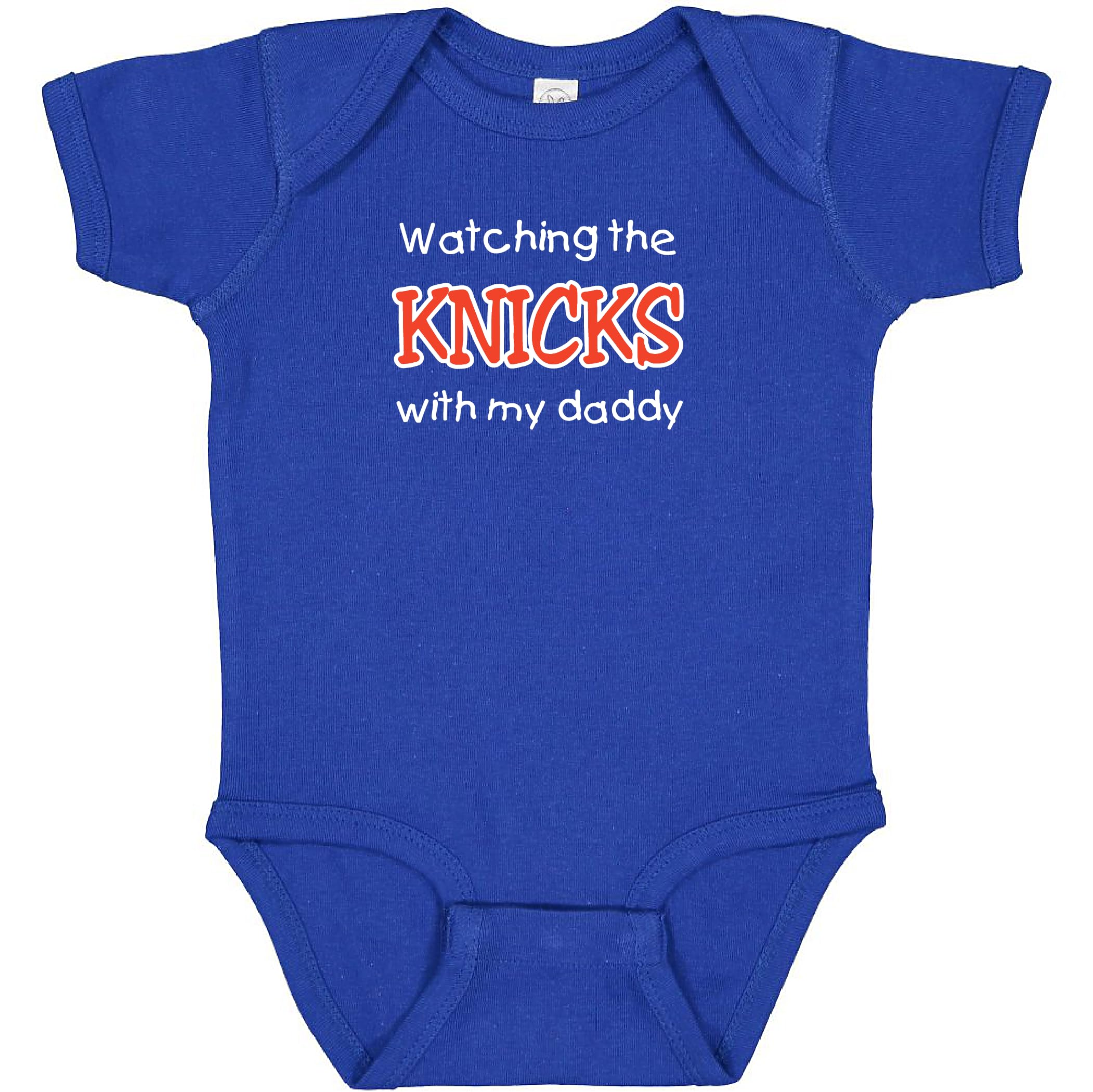 Curiositees Watching the Knicks with my Daddy Fan Baby Jersey Bodysuit Outfit