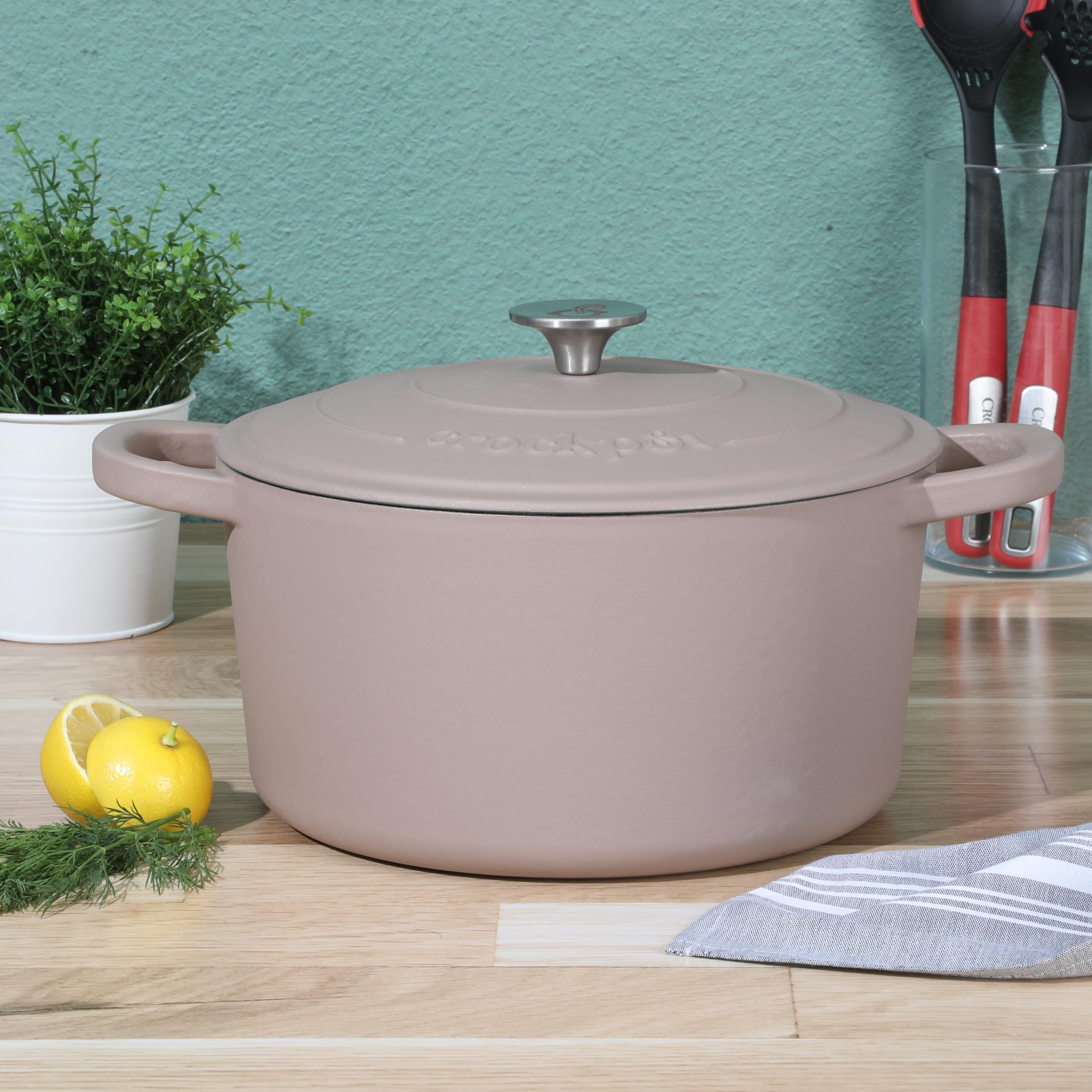 クロックポット　ダッチオーブン Amazon | Crock Pot 職人 7クォート ラウンドダッチオーブン - マット
